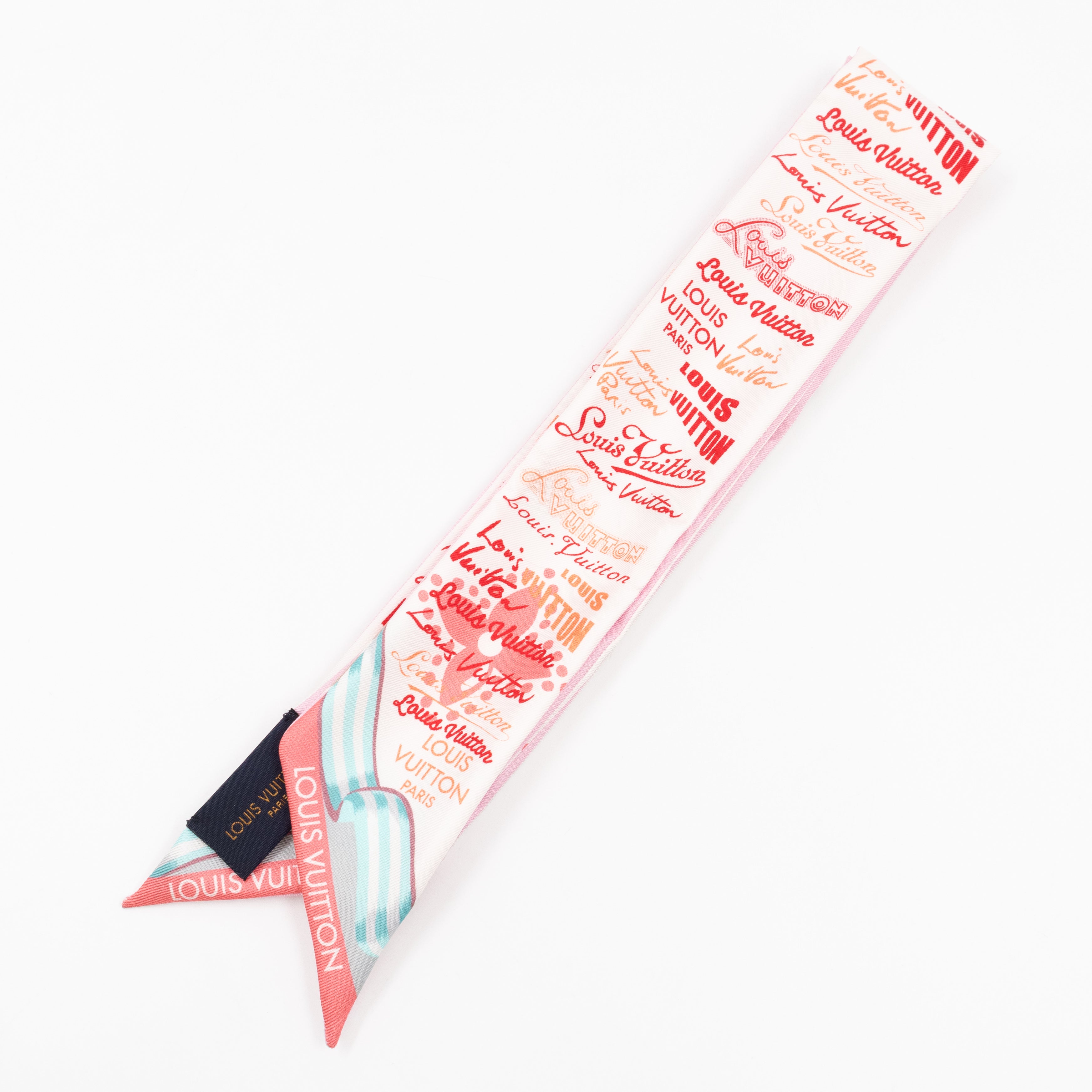 I LV U BB Bandeau Scarf Rose Clair Silk