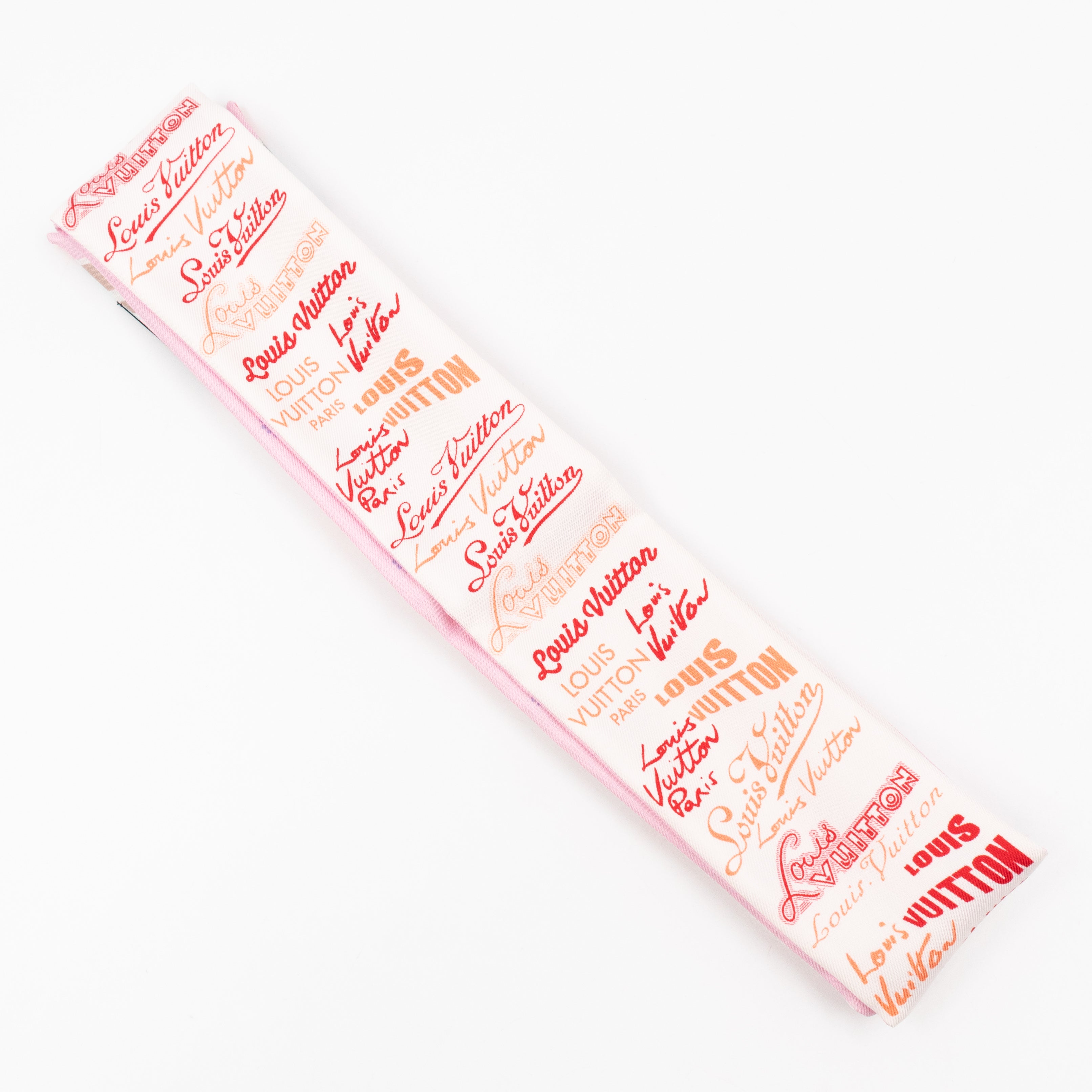I LV U BB Bandeau Scarf Rose Clair Silk