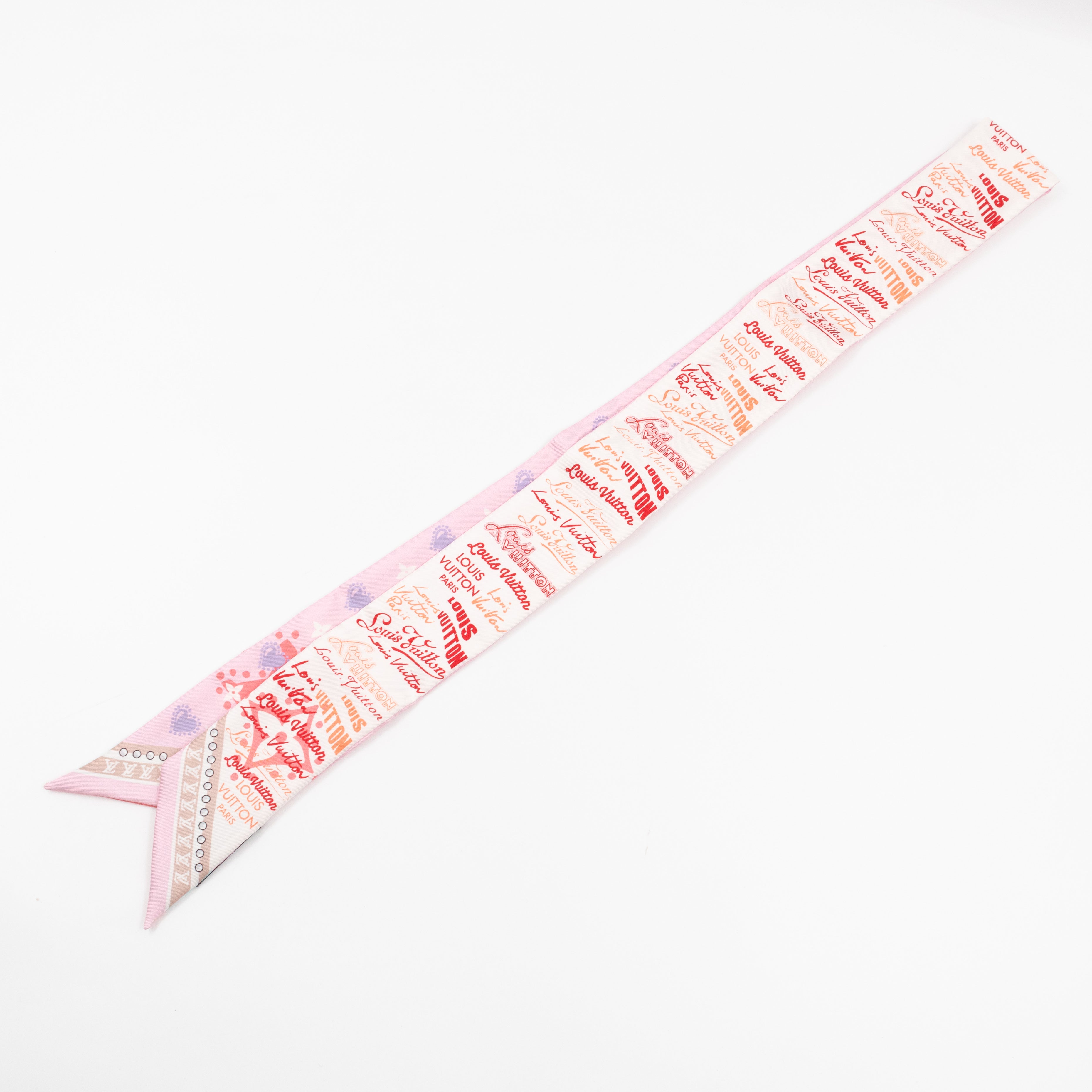 I LV U BB Bandeau Scarf Rose Clair Silk