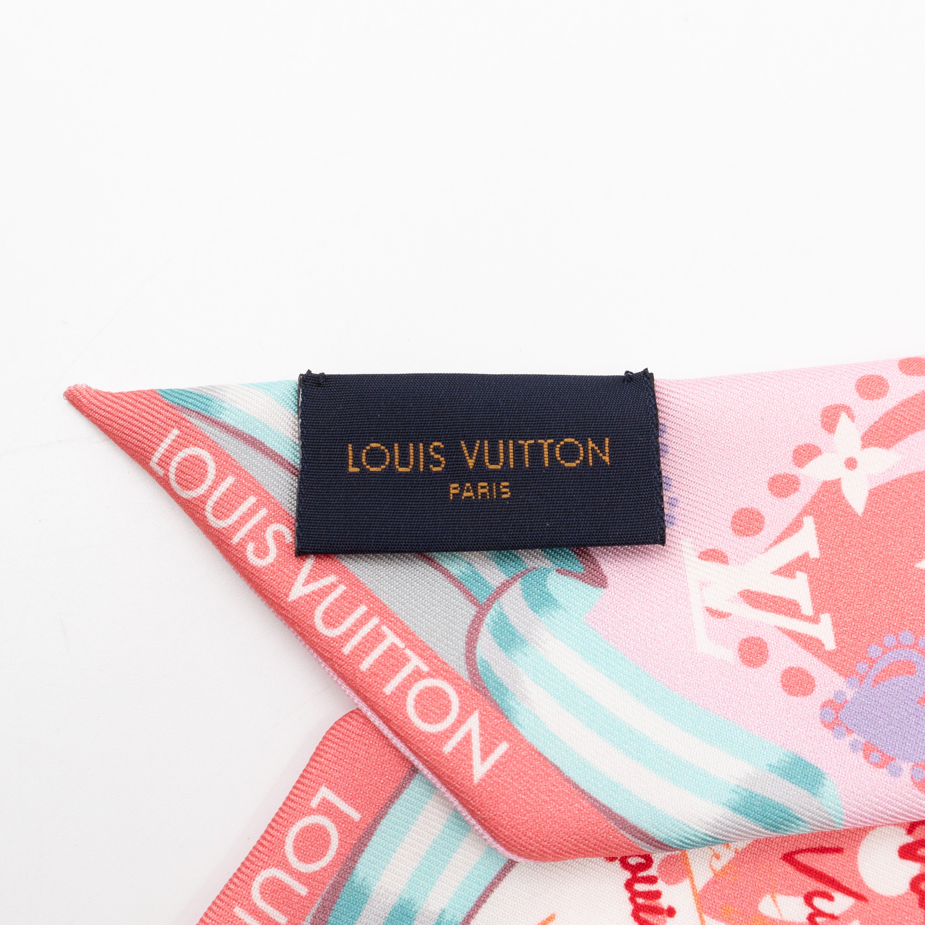 I LV U BB Bandeau Scarf Rose Clair Silk