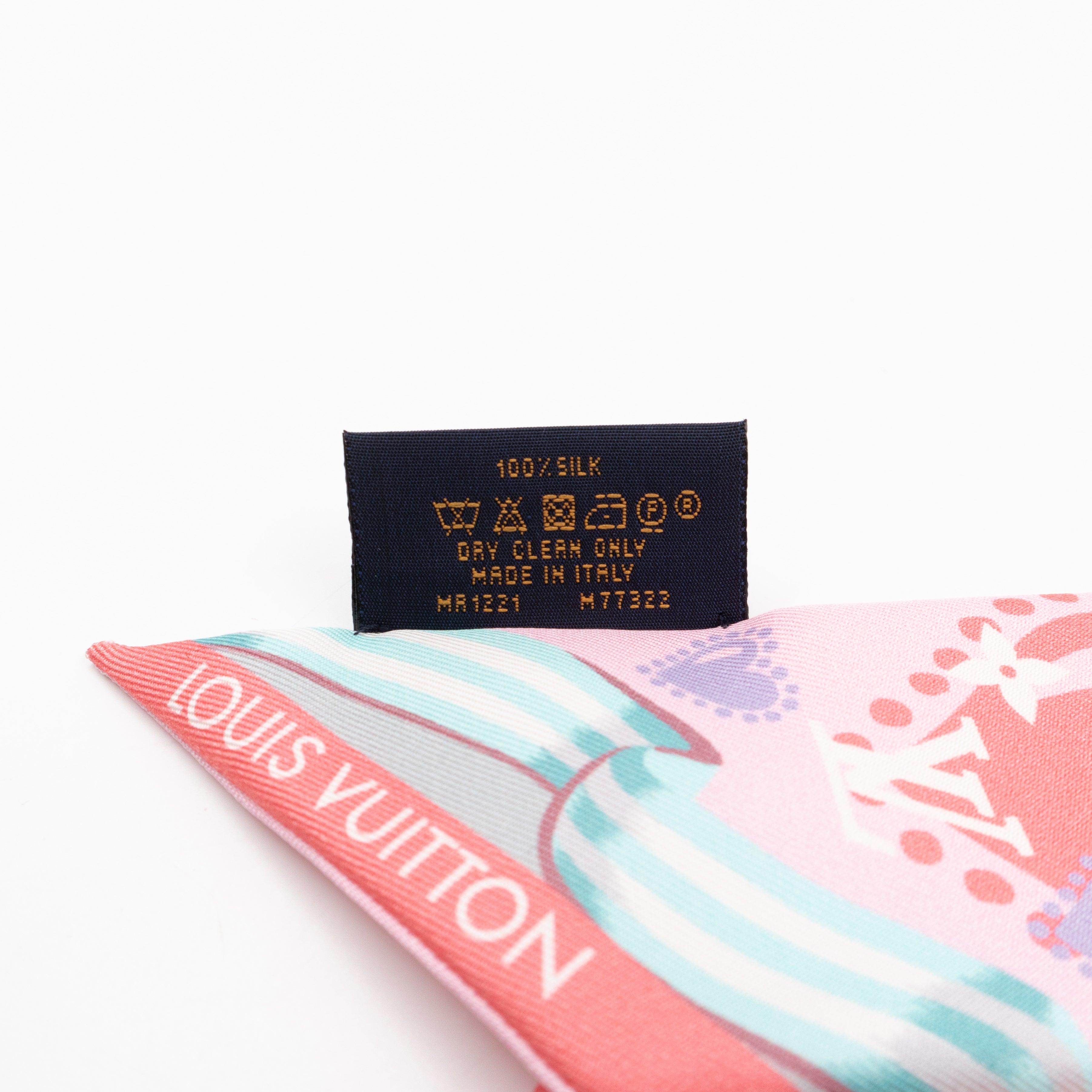 I LV U BB Bandeau Scarf Rose Clair Silk