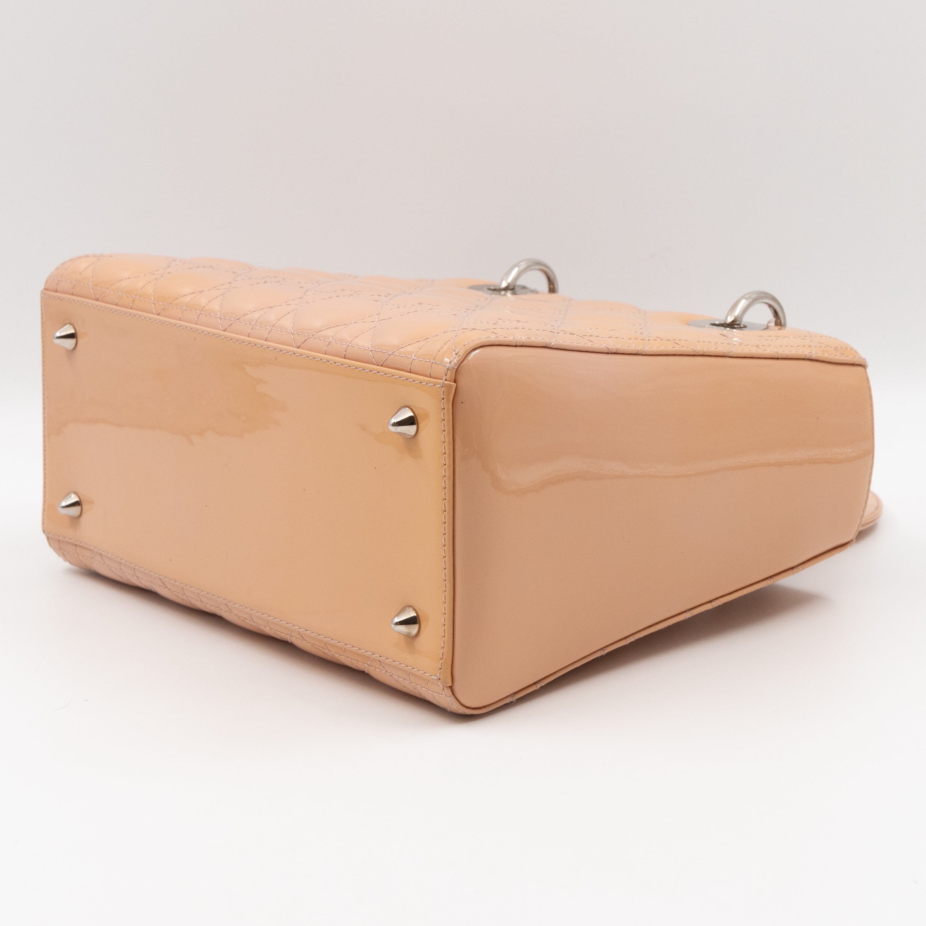 Lady Dior Medium Rose Beige Patent Leather