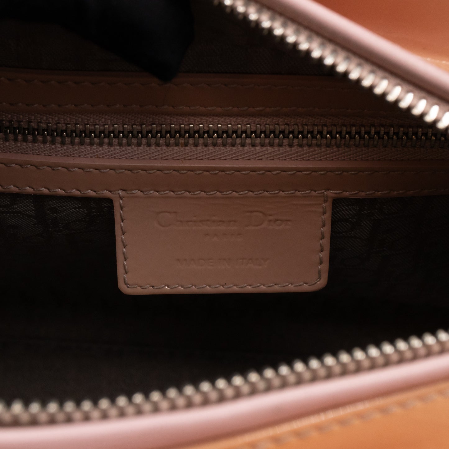 Lady Dior Medium Rose Beige Patent Leather