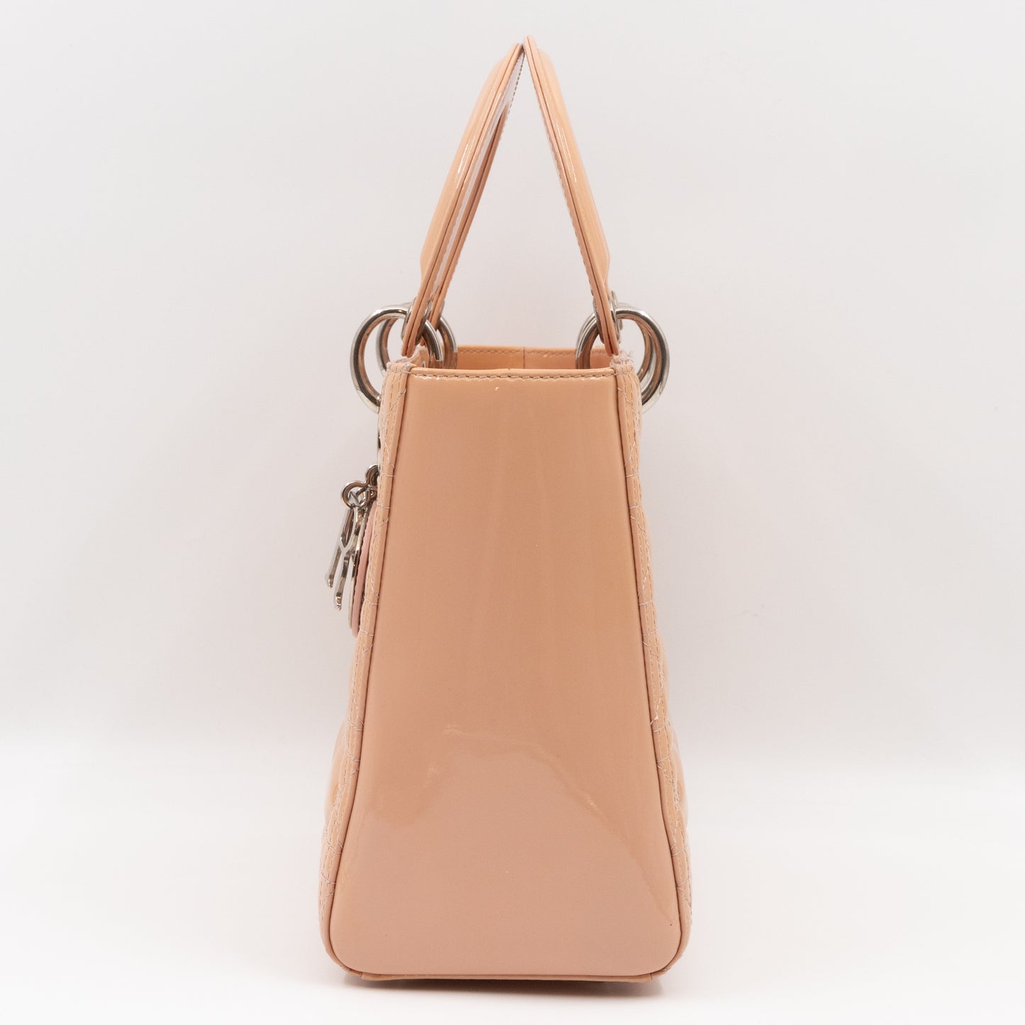 Lady Dior Medium Rose Beige Patent Leather
