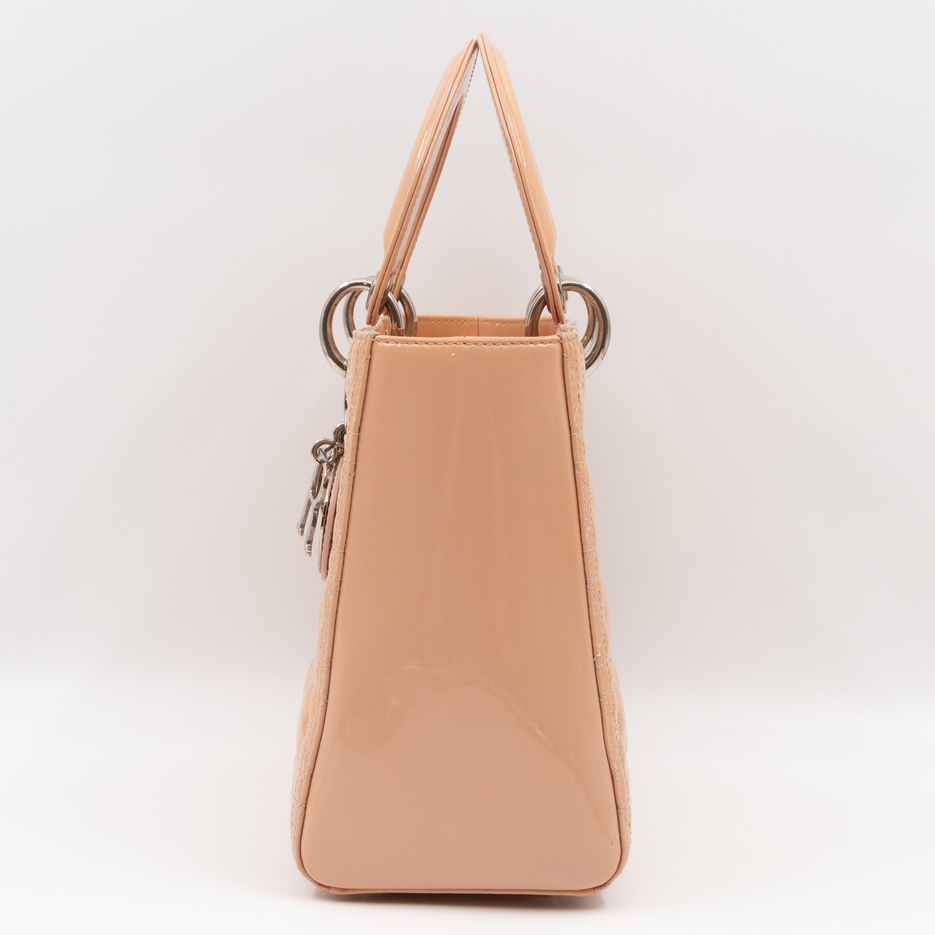 Lady Dior Medium Rose Beige Patent Leather