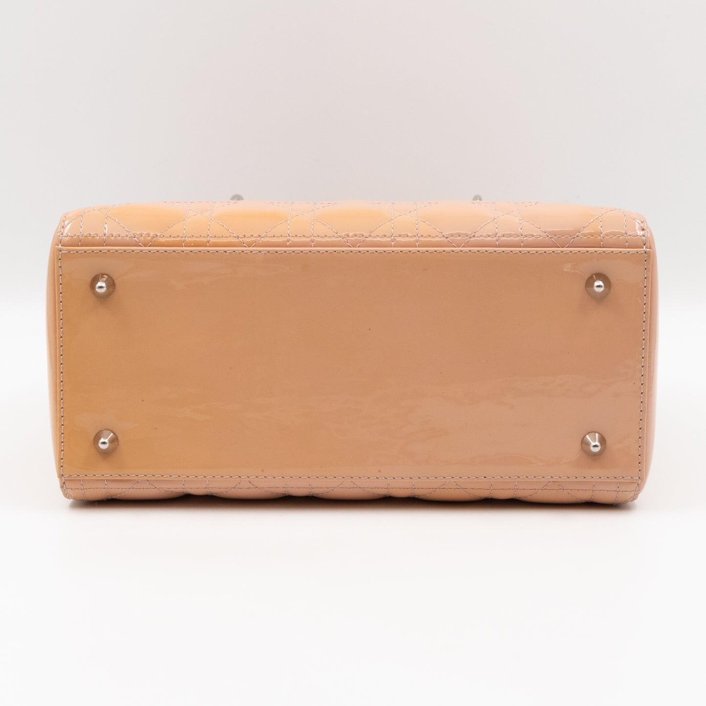 Lady Dior Medium Rose Beige Patent Leather