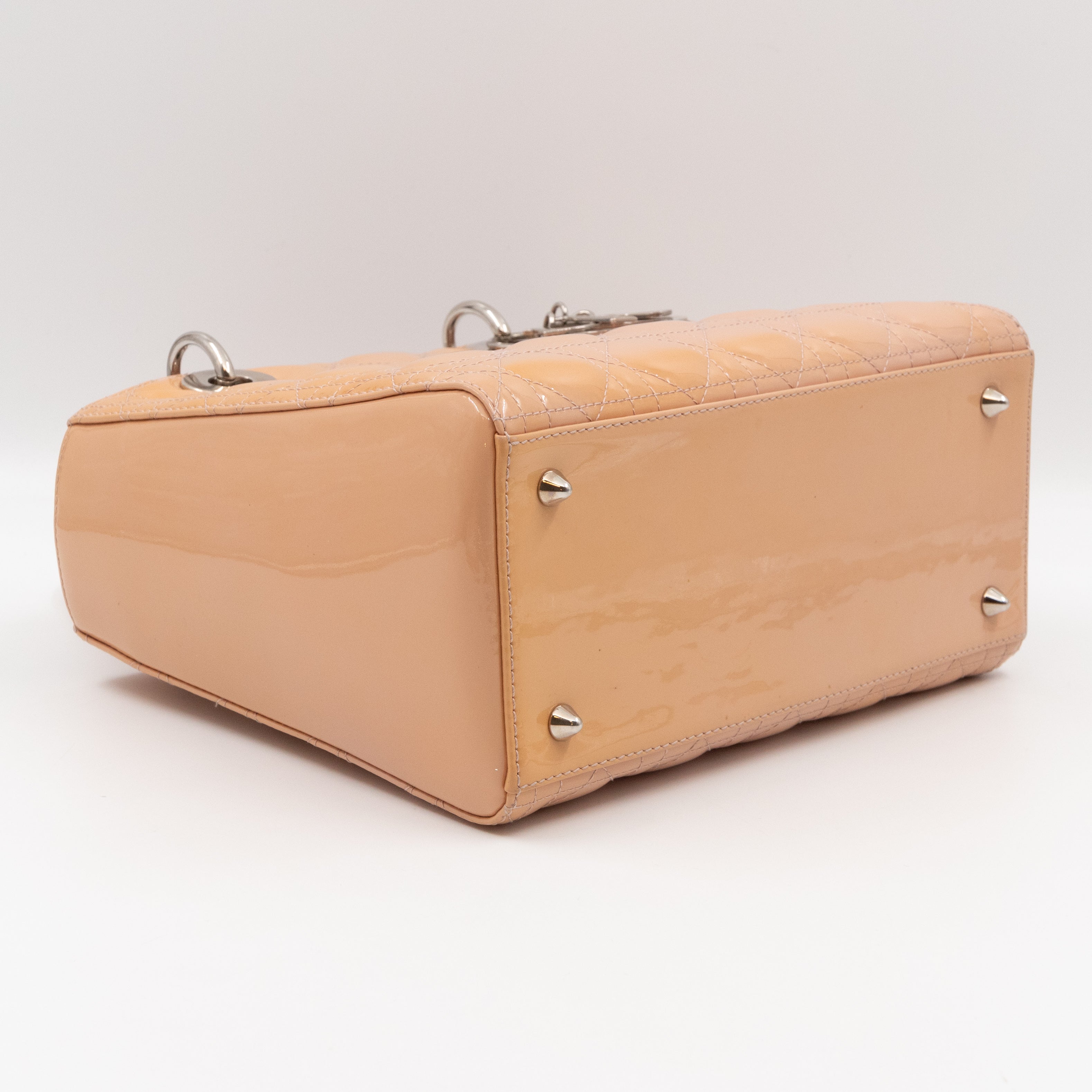 Lady Dior Medium Rose Beige Patent Leather