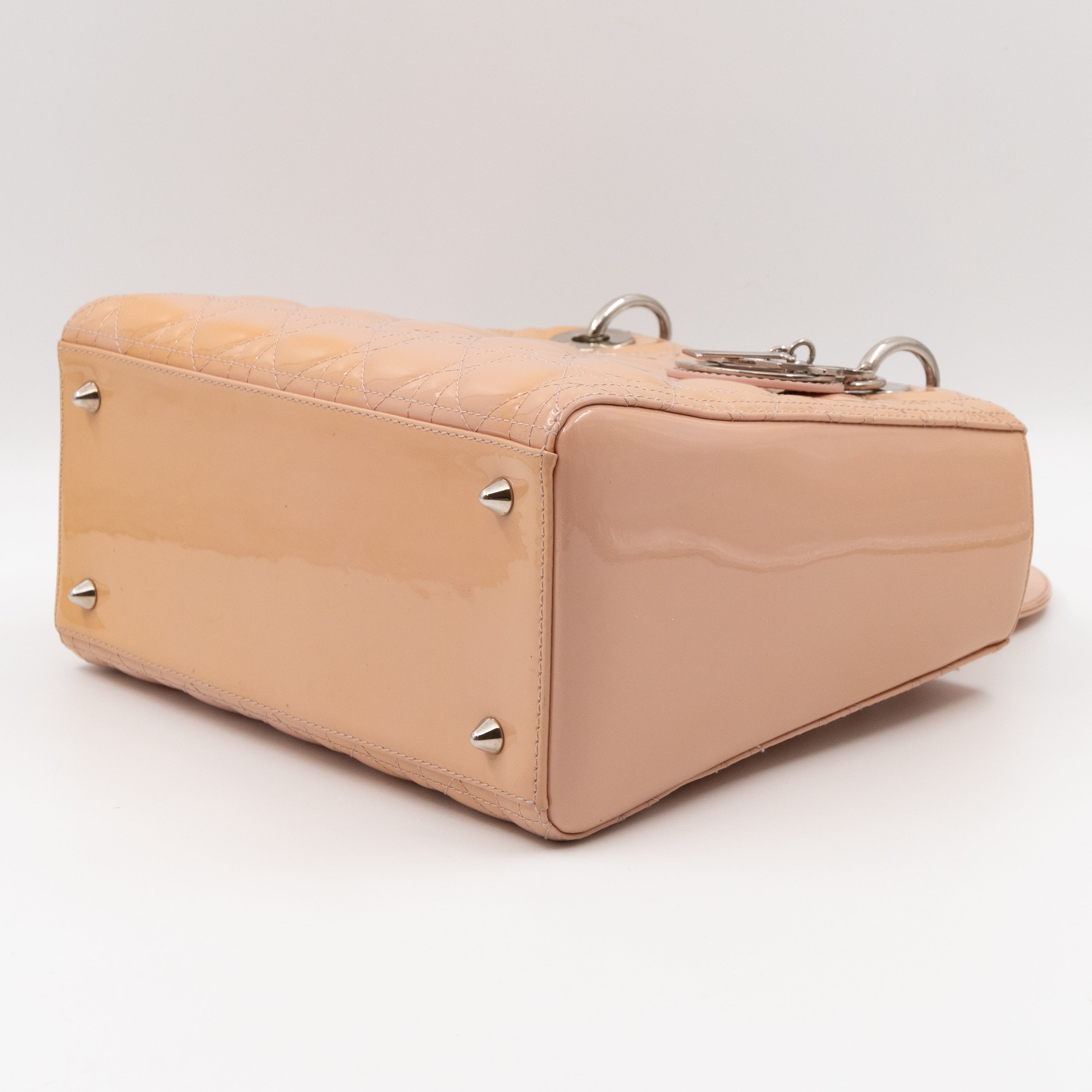 Lady Dior Medium Rose Beige Patent Leather