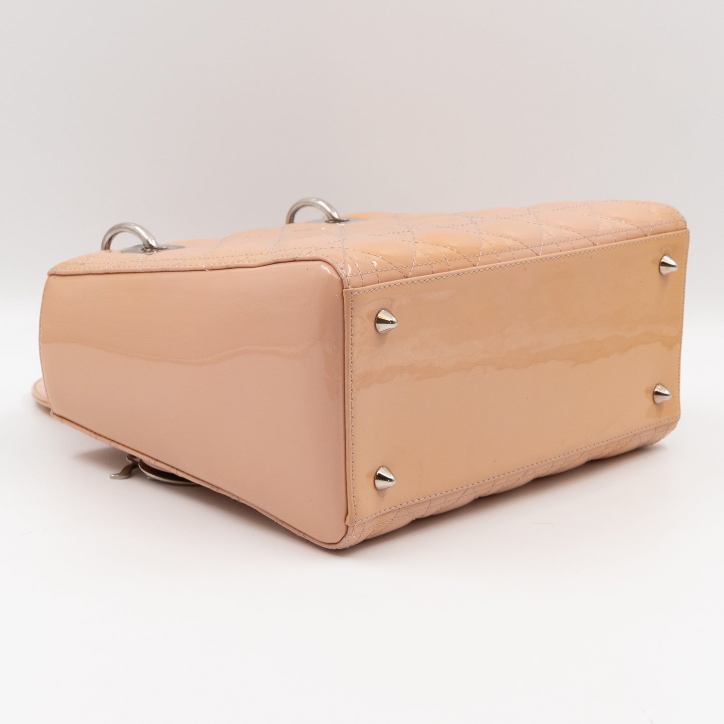 Lady Dior Medium Rose Beige Patent Leather
