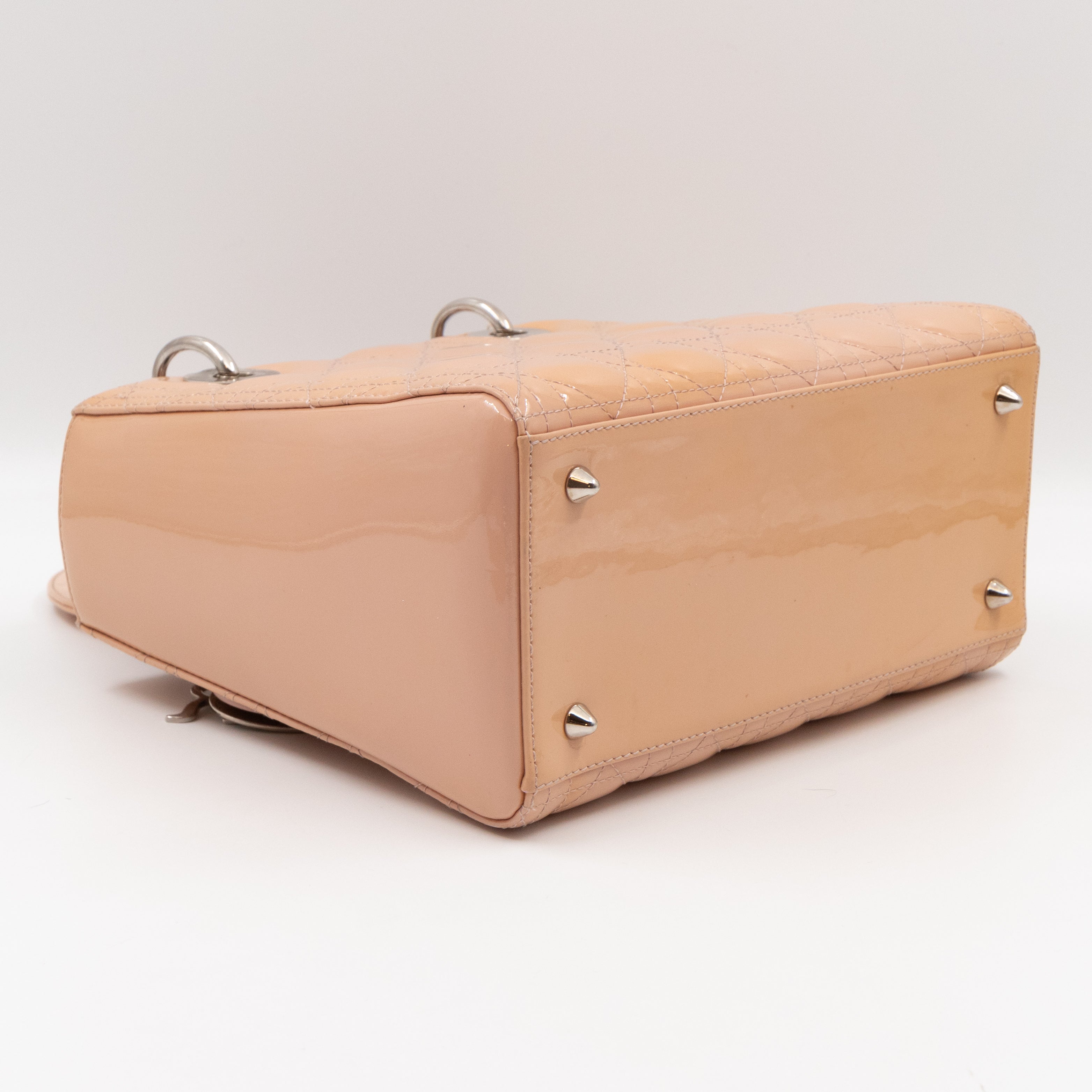 Lady Dior Medium Rose Beige Patent Leather