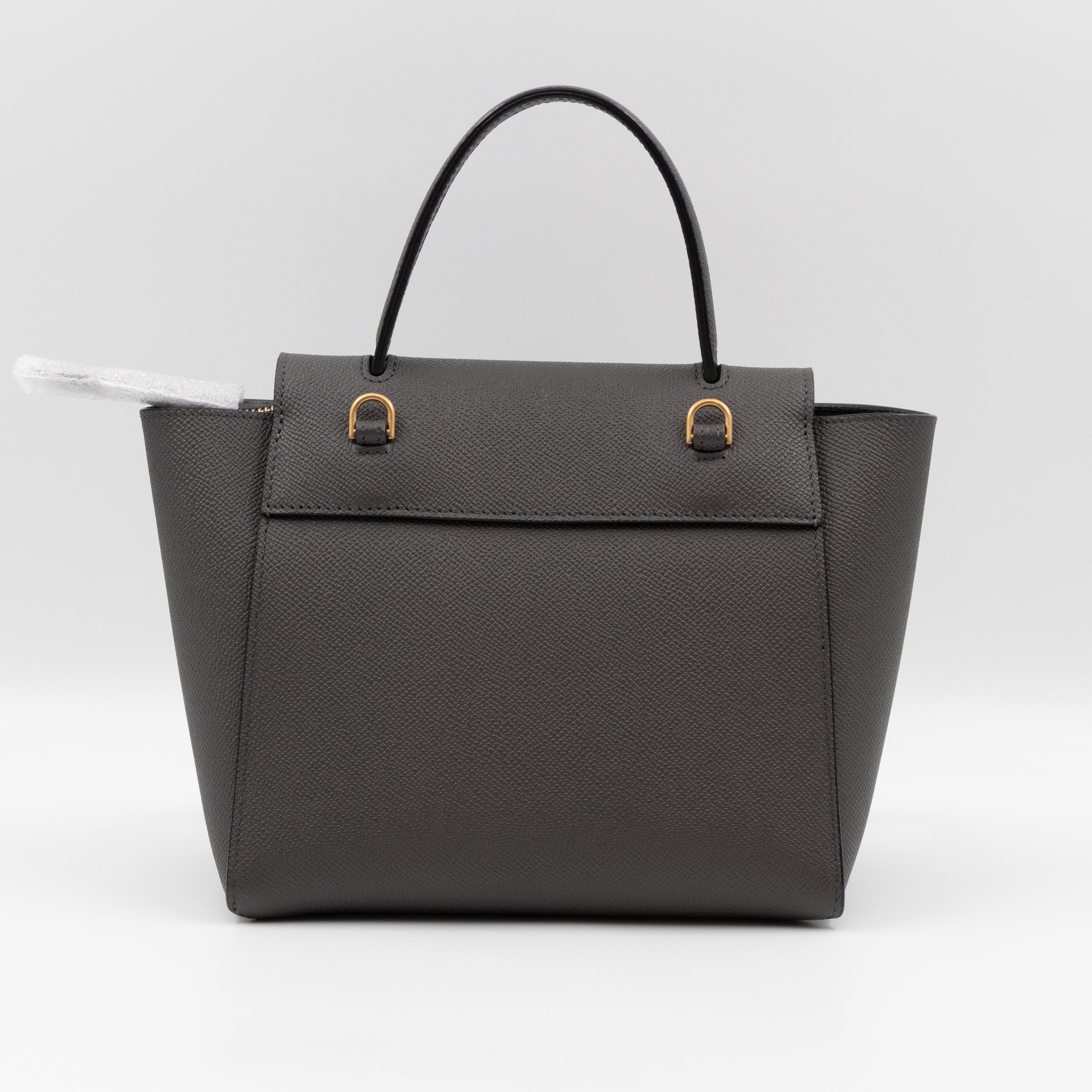 Nano Belt Bag Grey Grained Leather