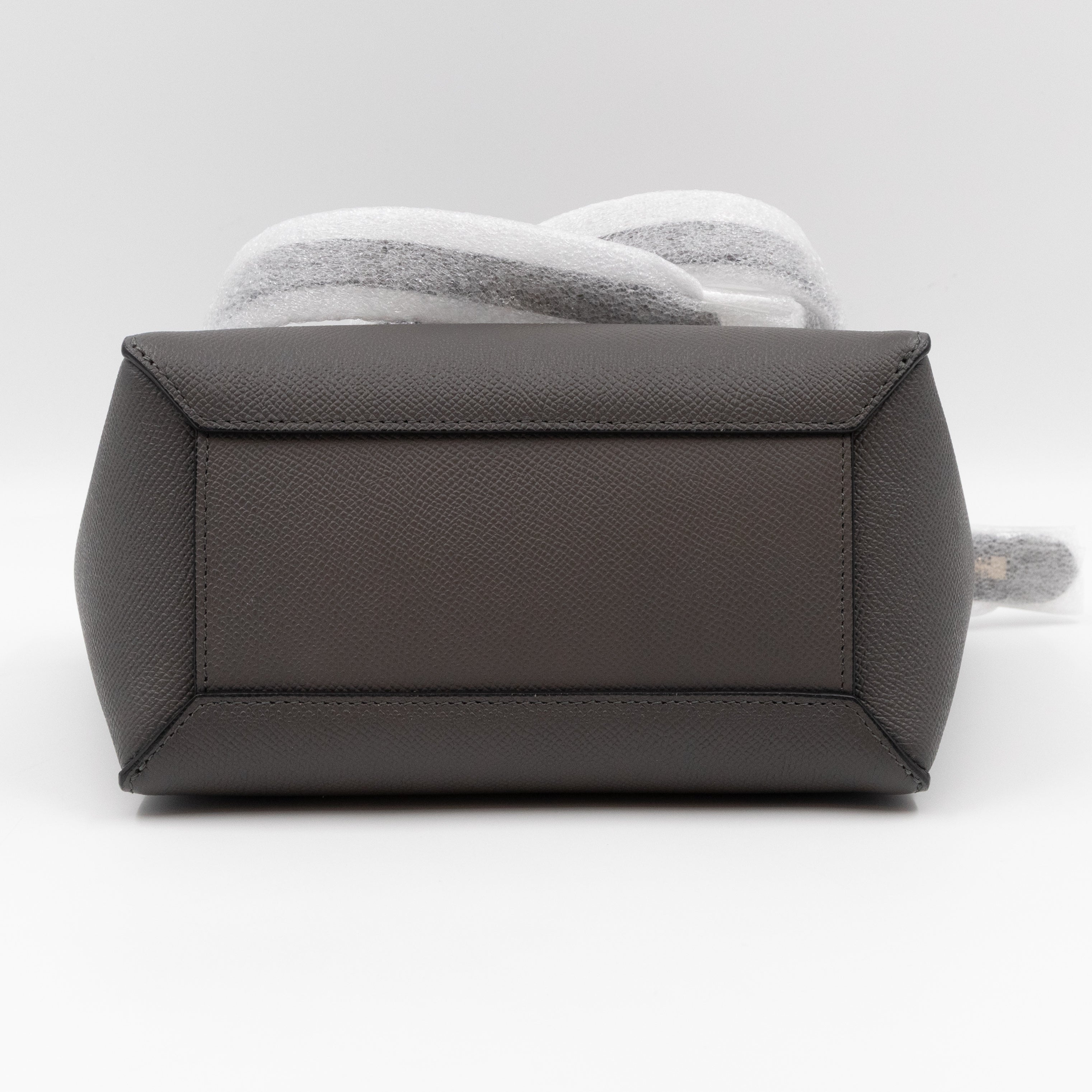 Nano Belt Bag Grey Grained Leather