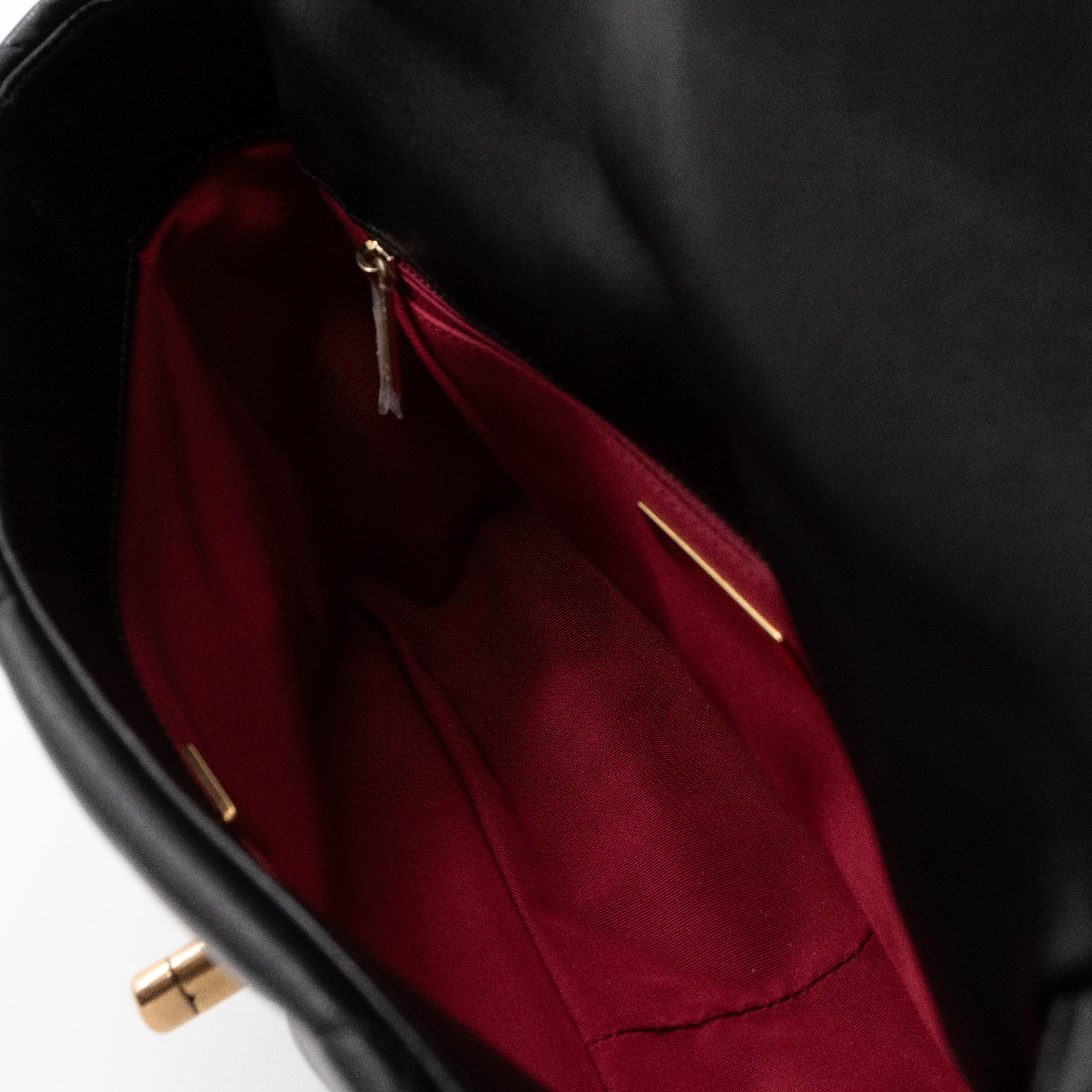 Chanel 19 Large Black Shiny Lambskin