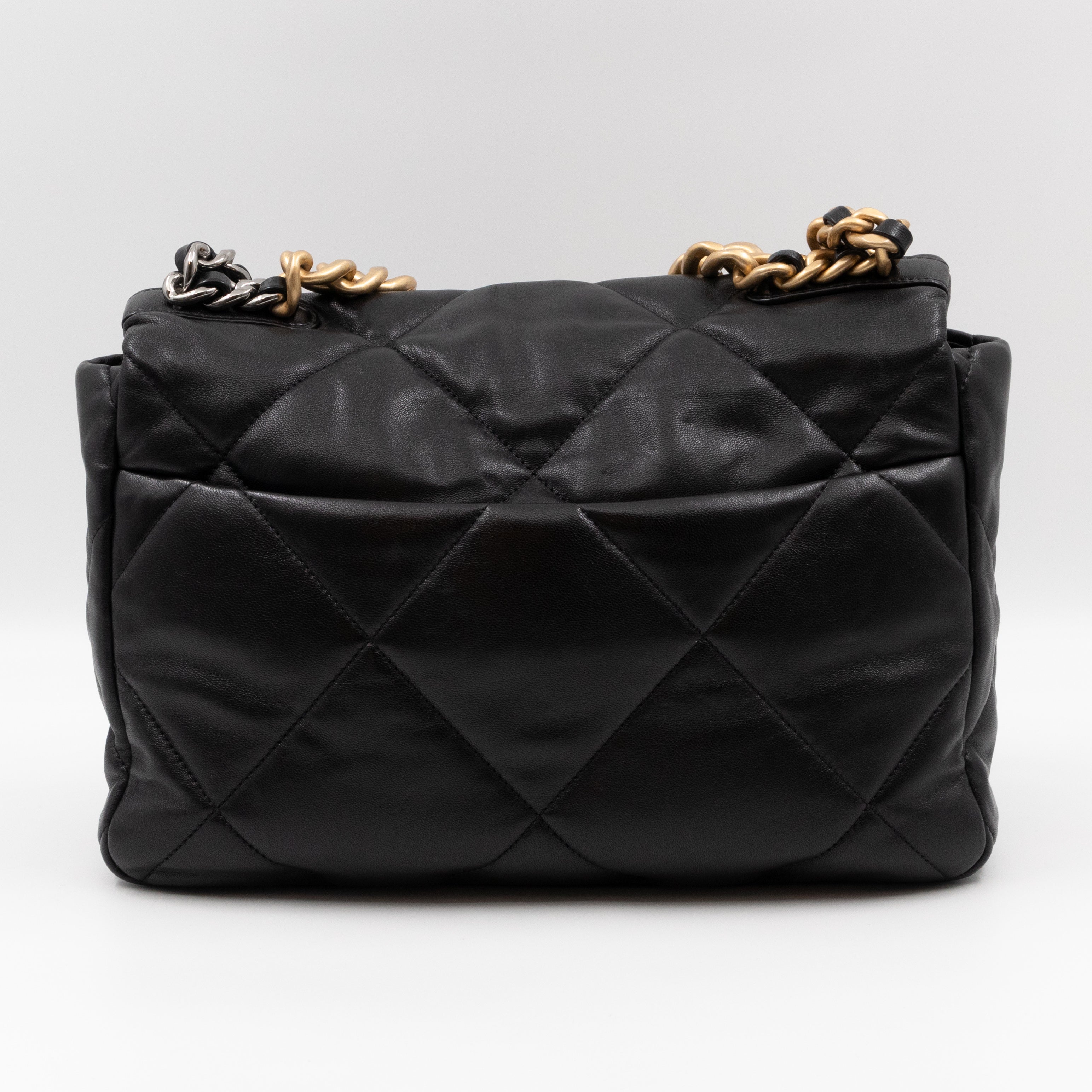 Chanel 19 Large Black Shiny Lambskin