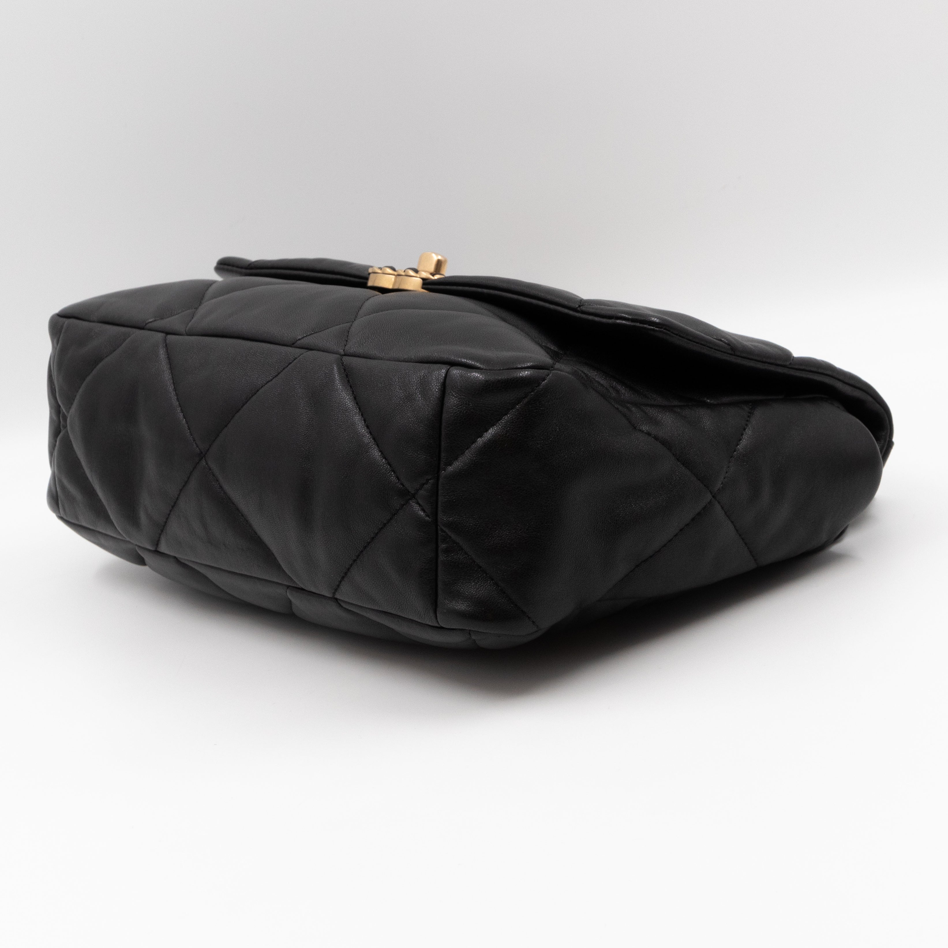 Chanel 19 Large Black Shiny Lambskin