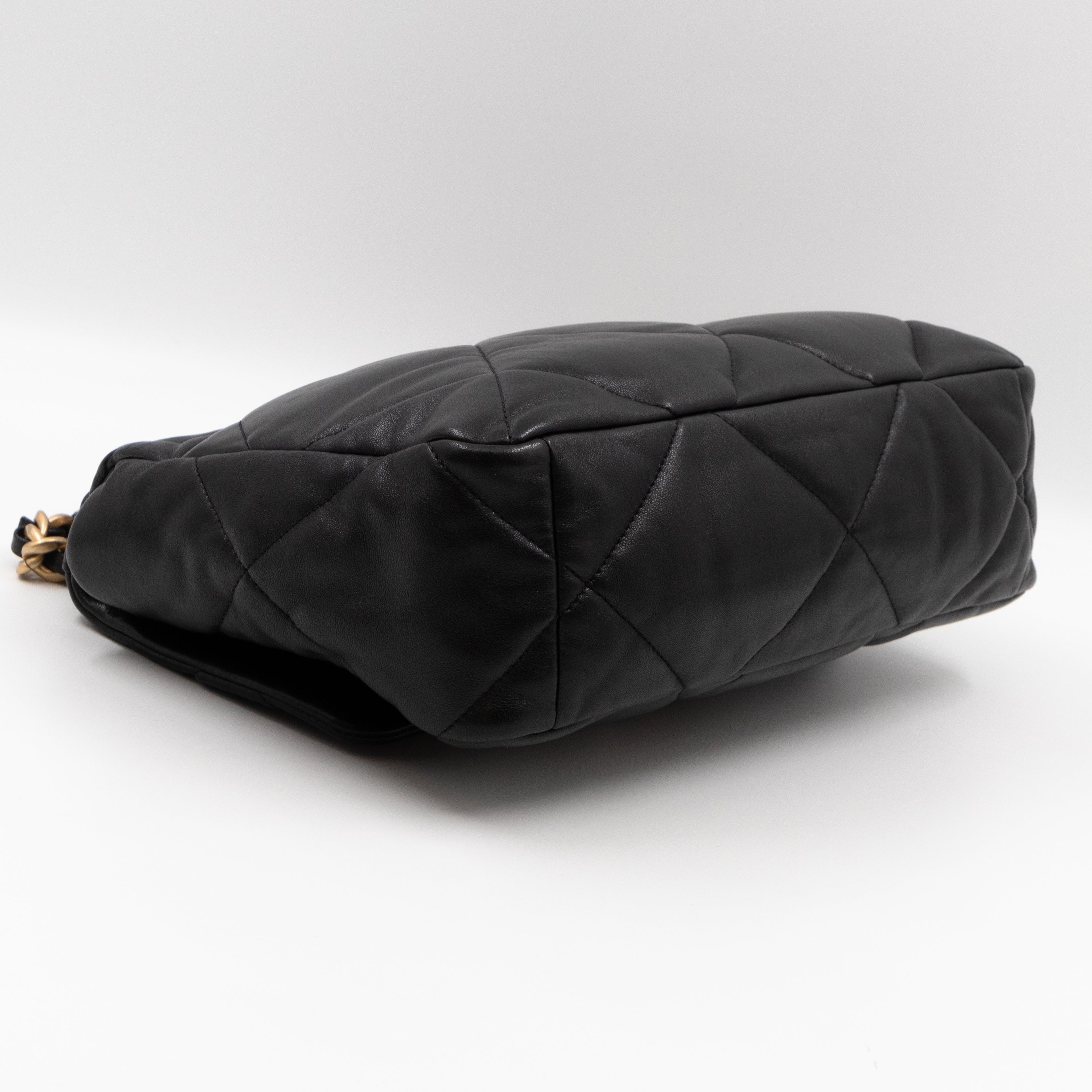 Chanel 19 Large Black Shiny Lambskin