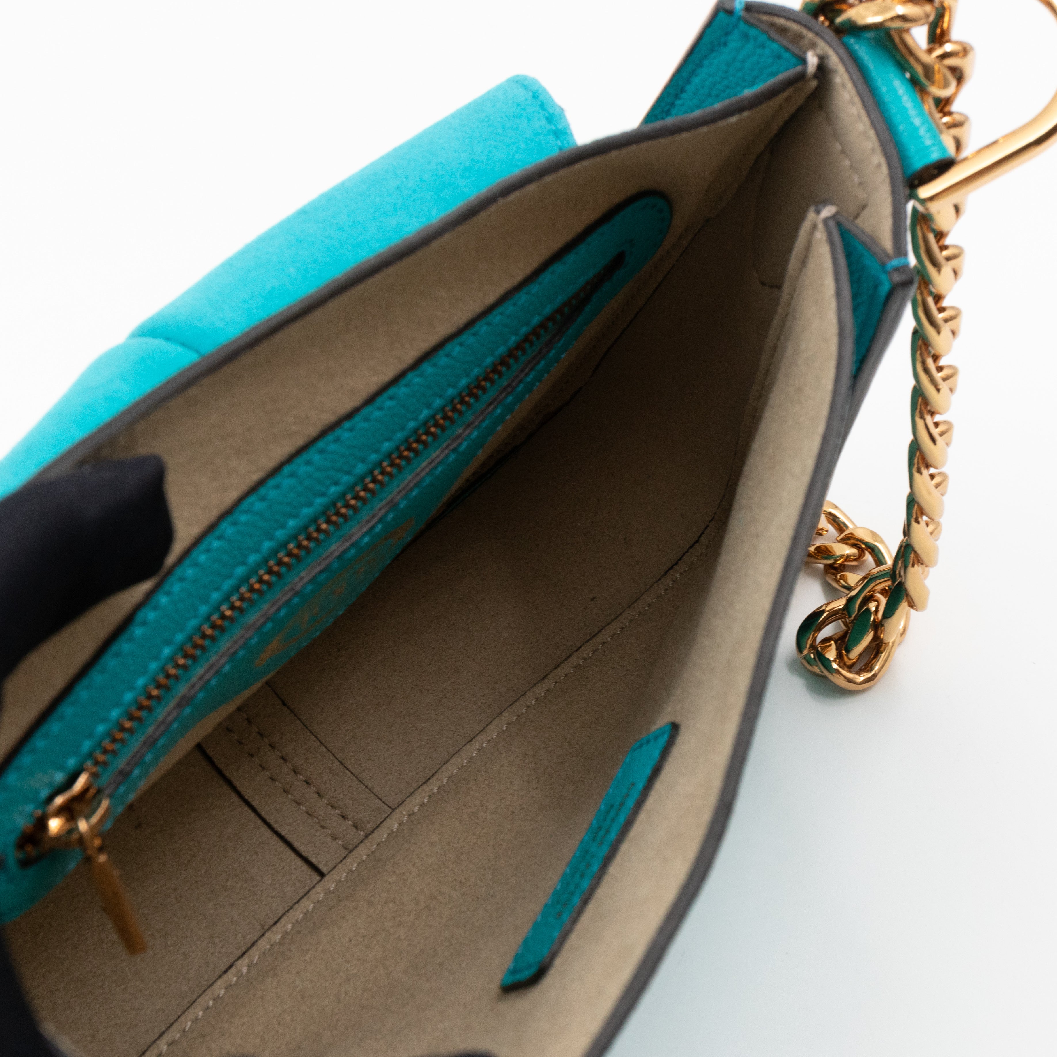 T Timeless Mini Crossbody Bag Turquoise Leather