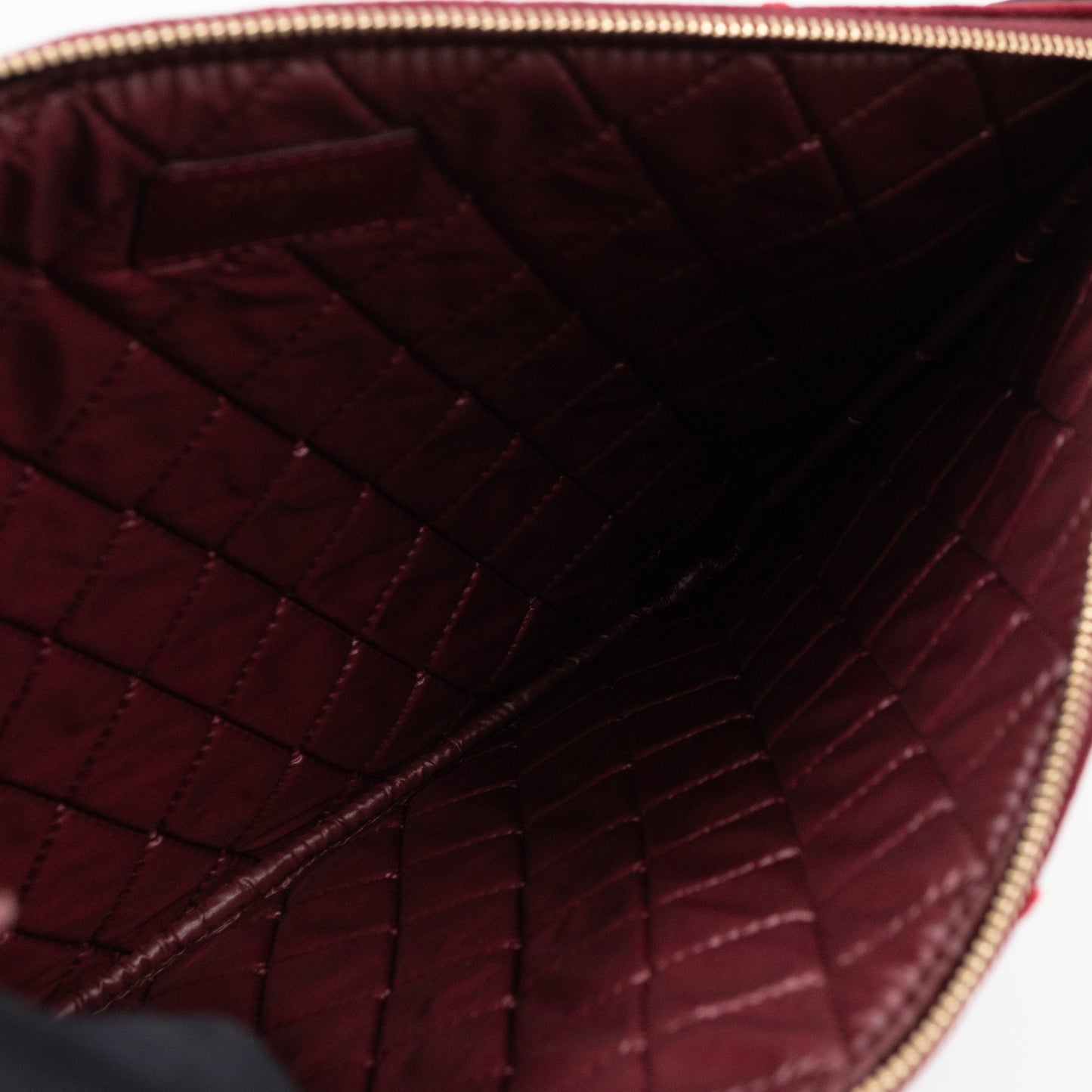 Medium O Case Burgundy Velvet Quilted