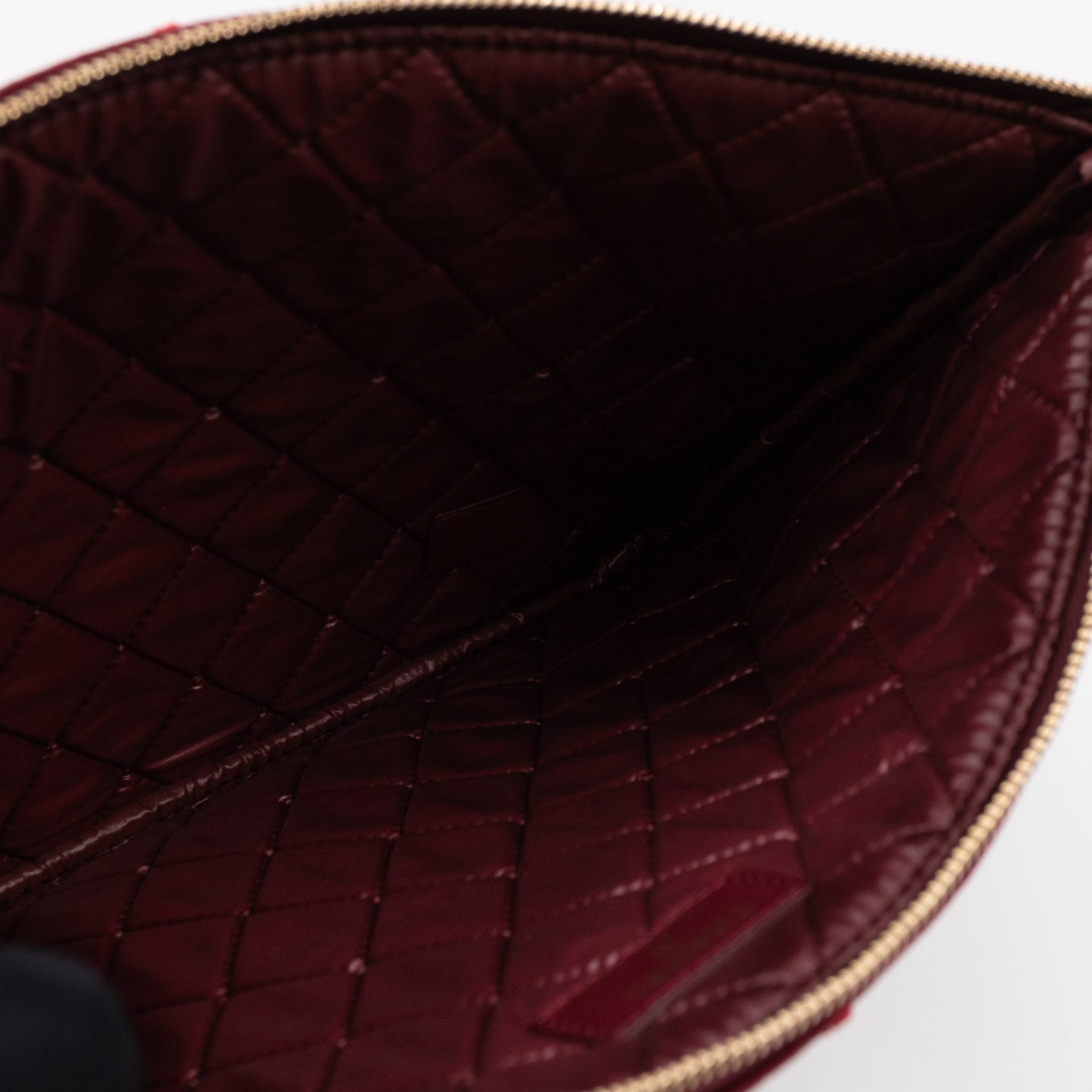 Medium O Case Burgundy Velvet Quilted