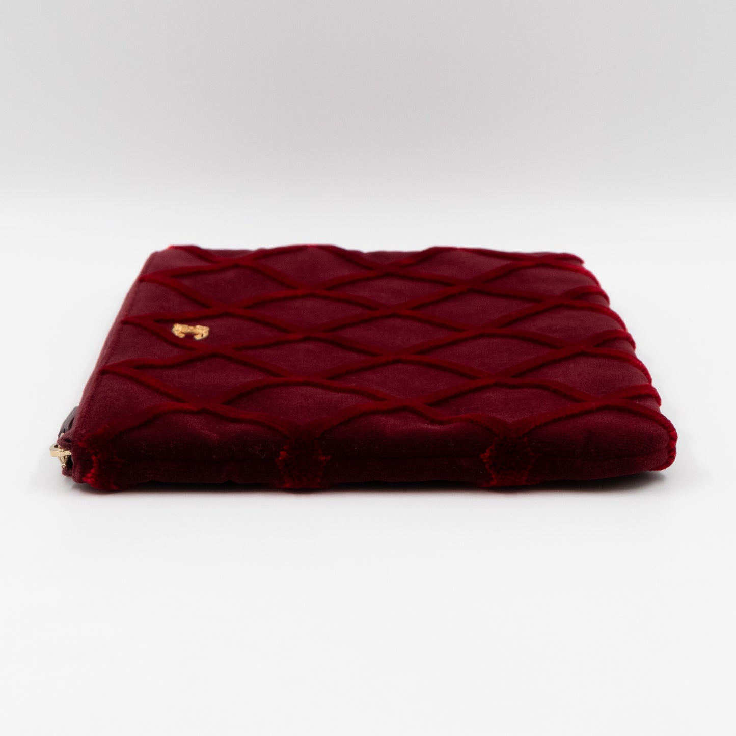 Medium O Case Burgundy Velvet Quilted