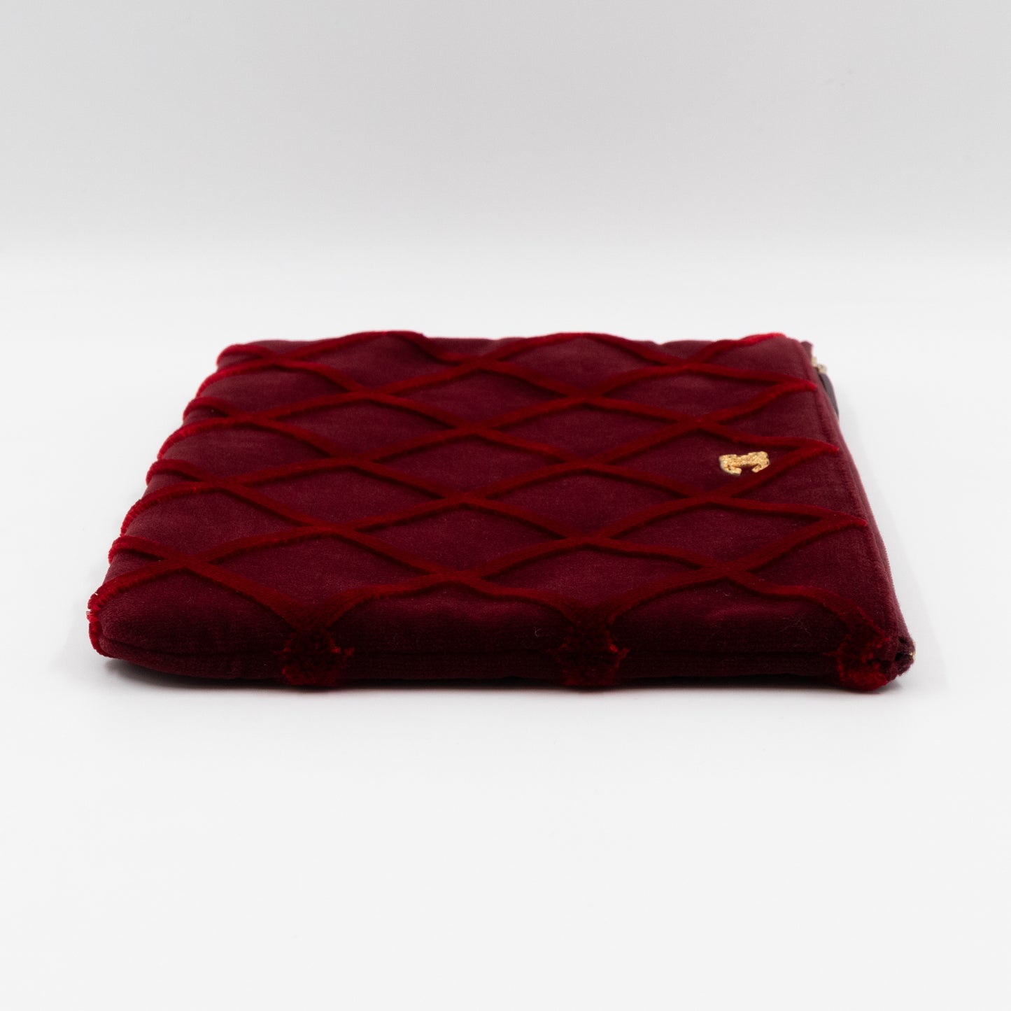 Medium O Case Burgundy Velvet Quilted