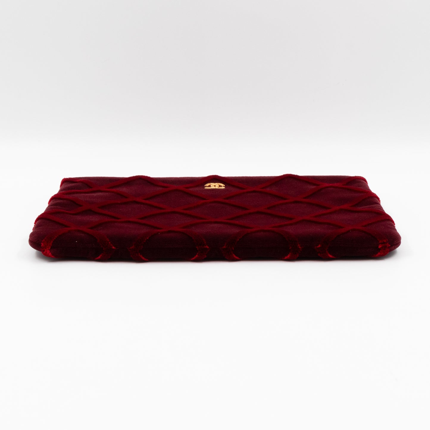 Medium O Case Burgundy Velvet Quilted