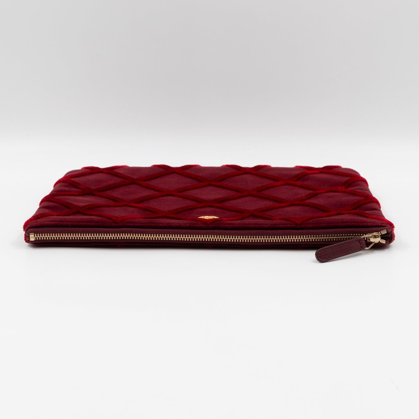 Medium O Case Burgundy Velvet Quilted