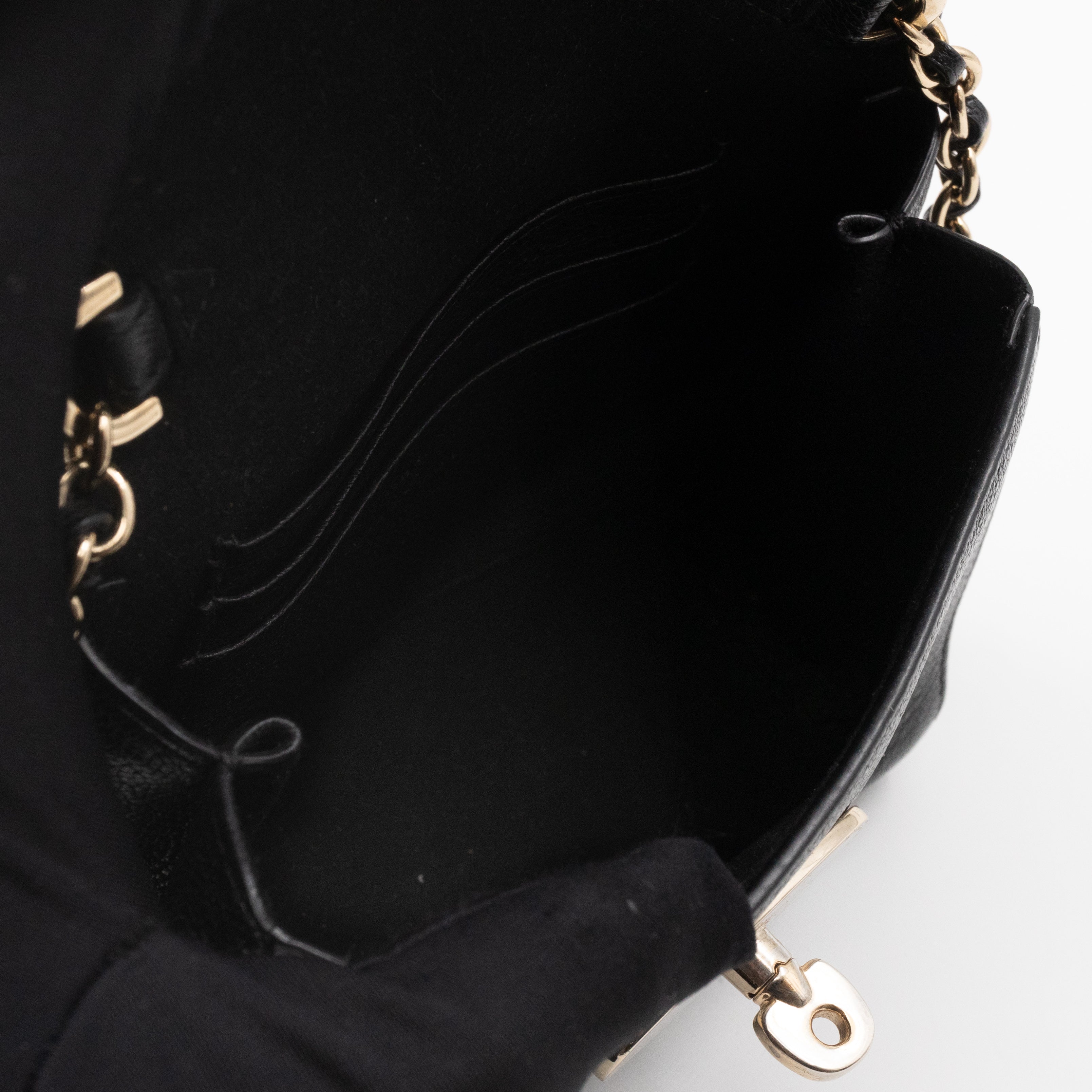 Lily Mini Black Leather Light Gold