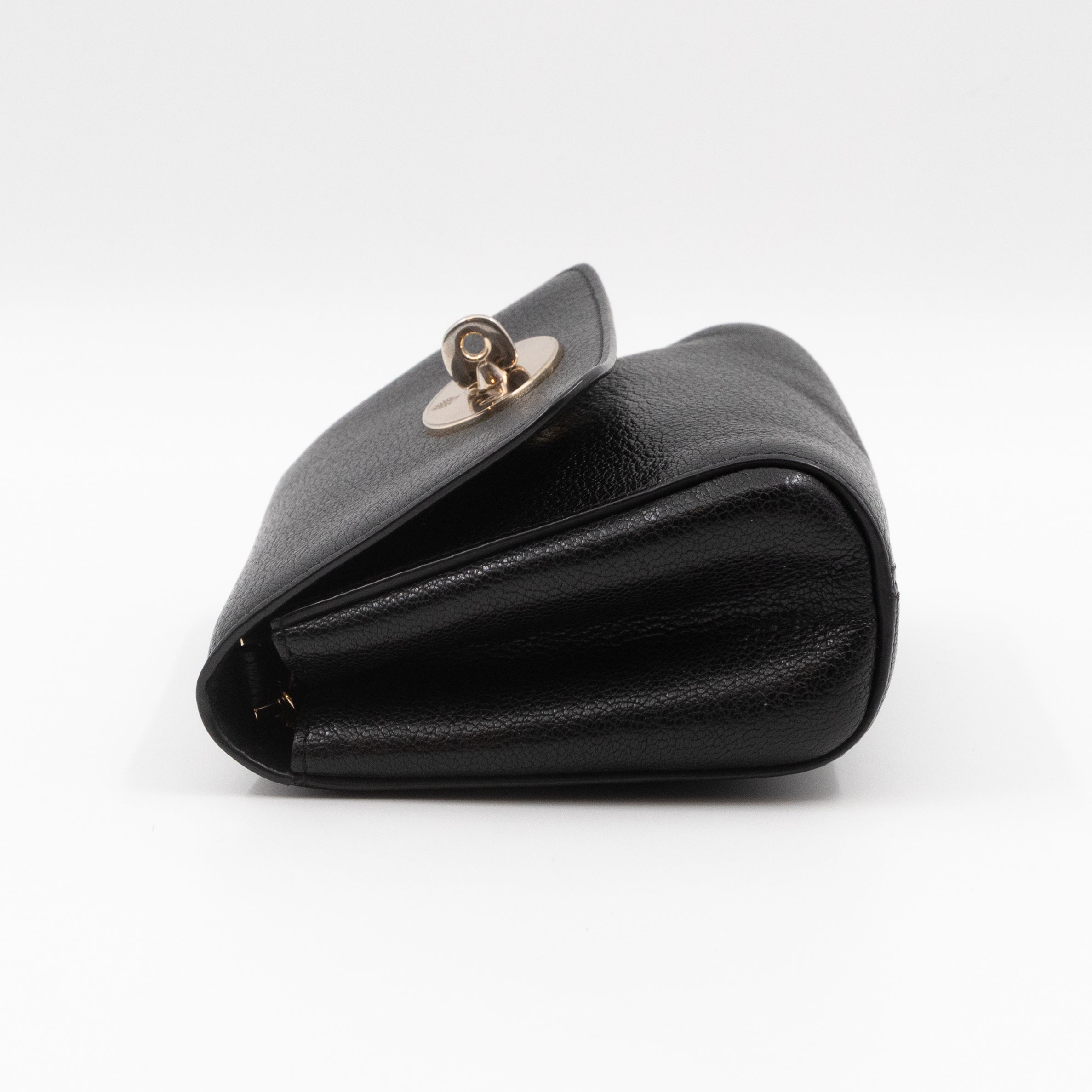 Lily Mini Black Leather Light Gold