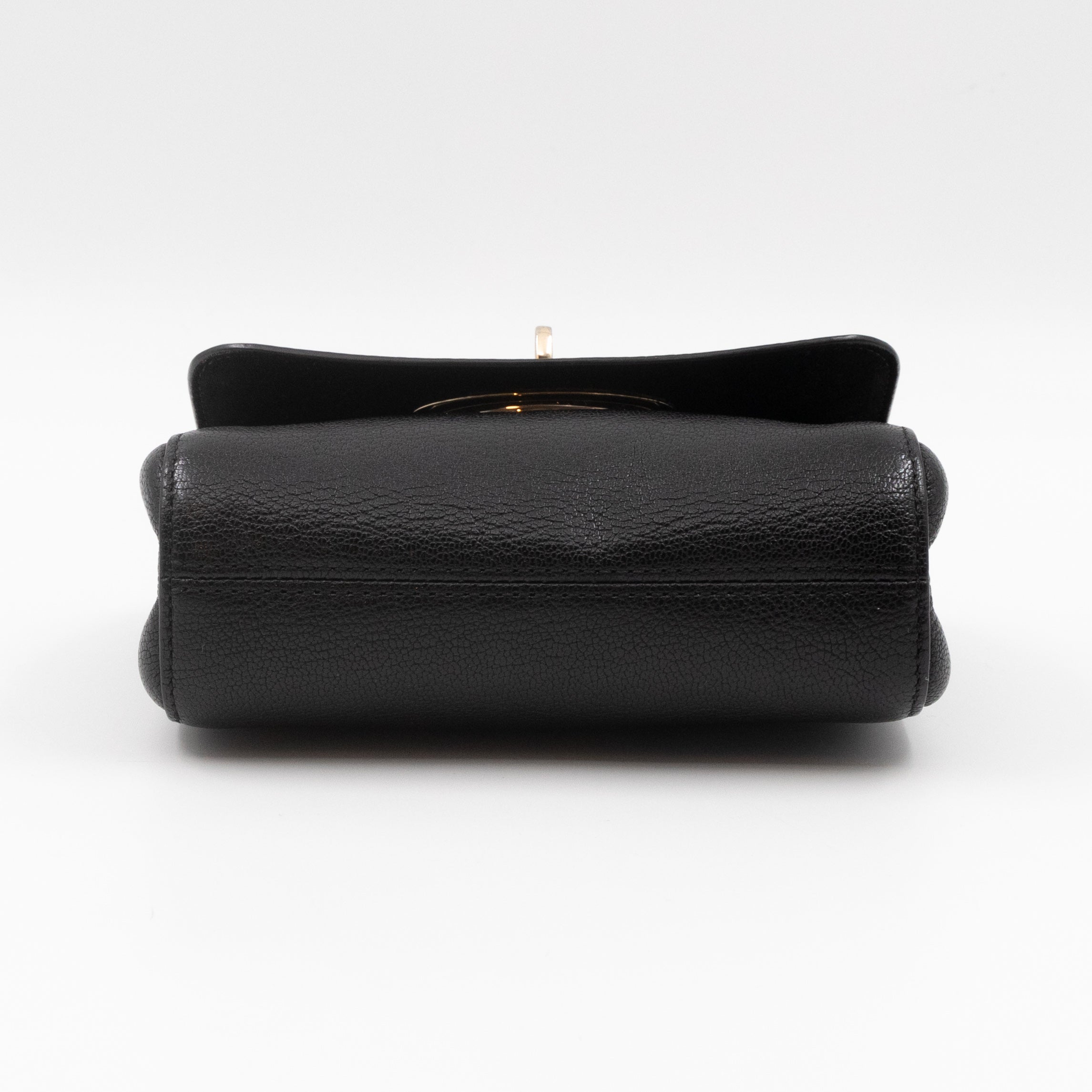 Lily Mini Black Leather Light Gold