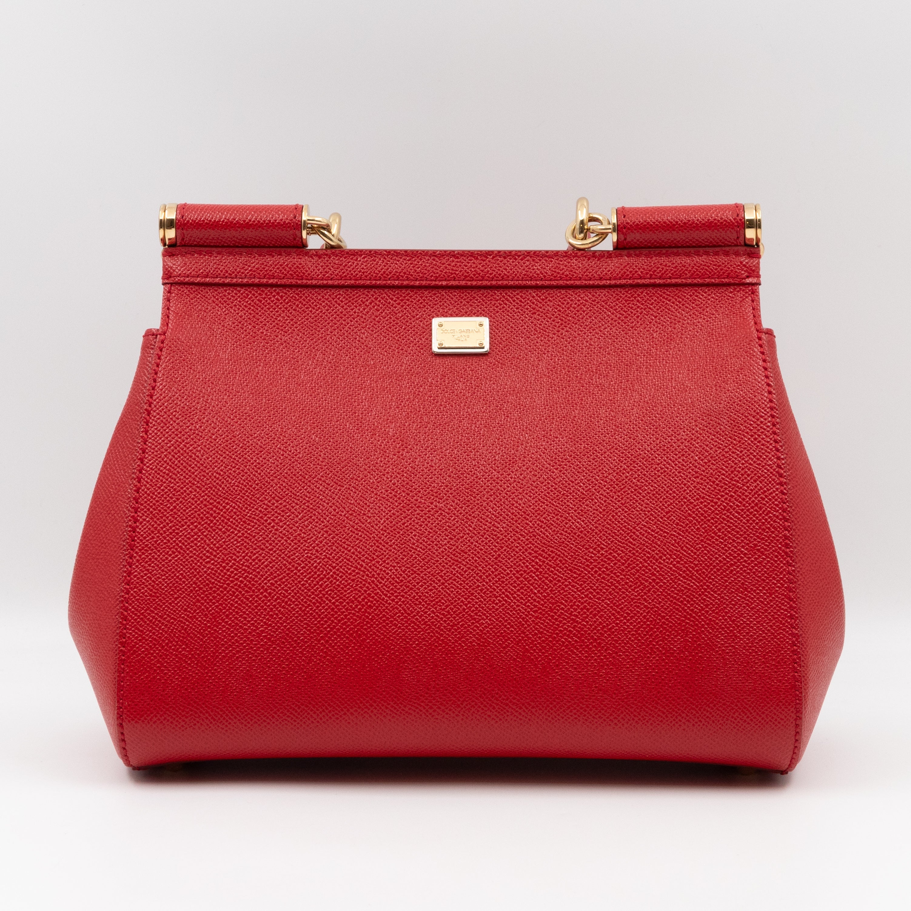 Sicily Medium Embellished Dauphine Leather Rosso