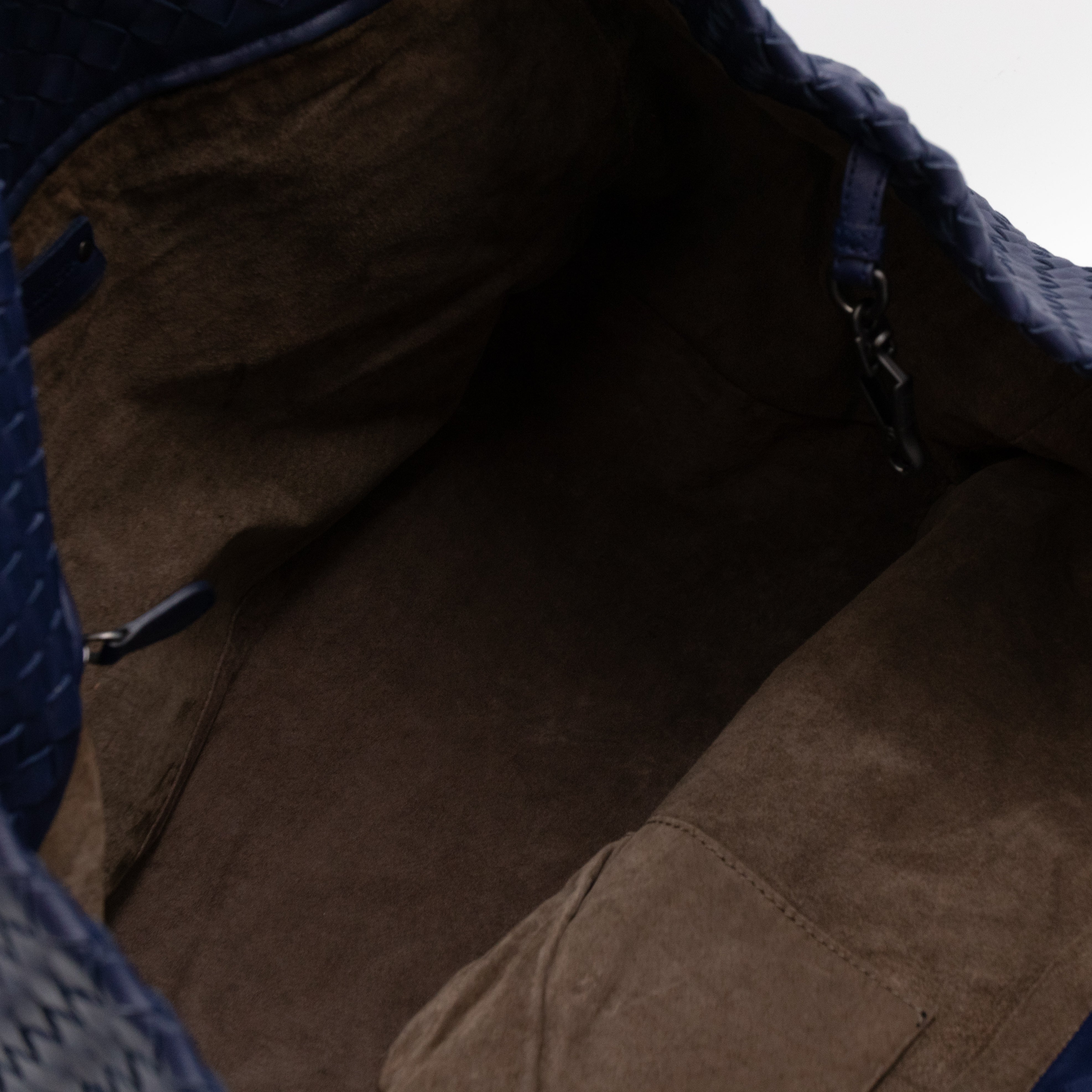 Large Cabat Tote Intrecciato Blue Leather