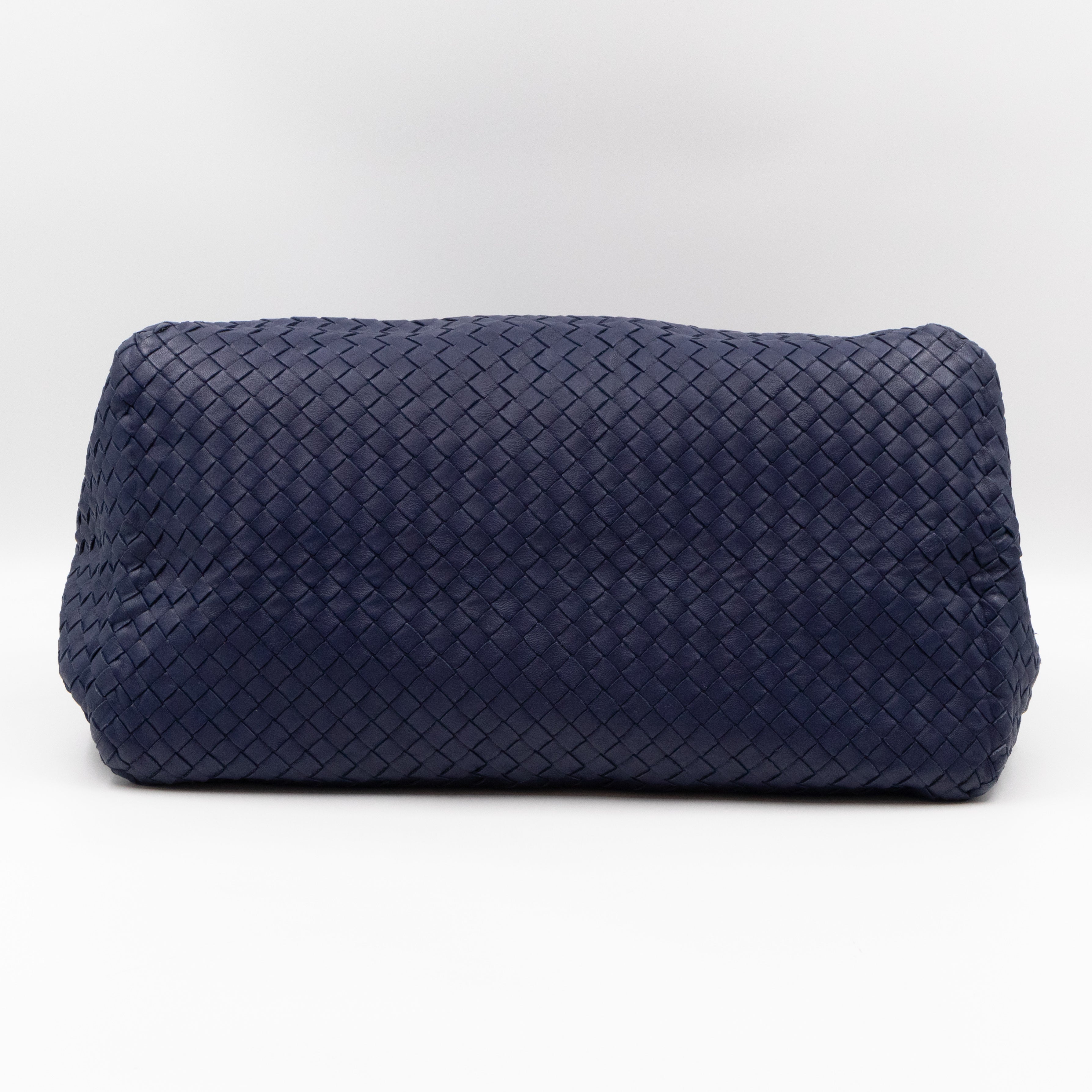 Large Cabat Tote Intrecciato Blue Leather