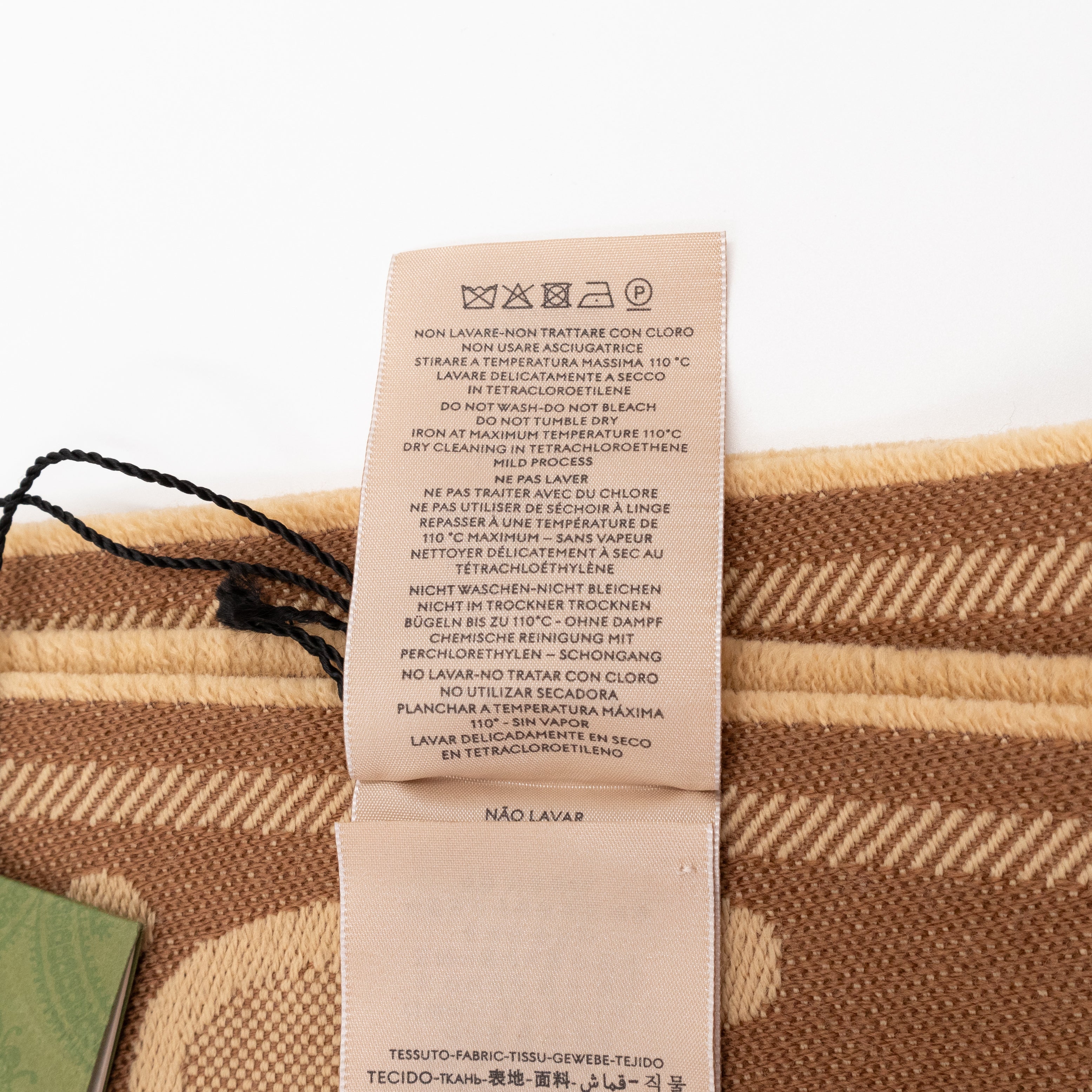 GG Wool Jacquard Scarf Beige & Brown