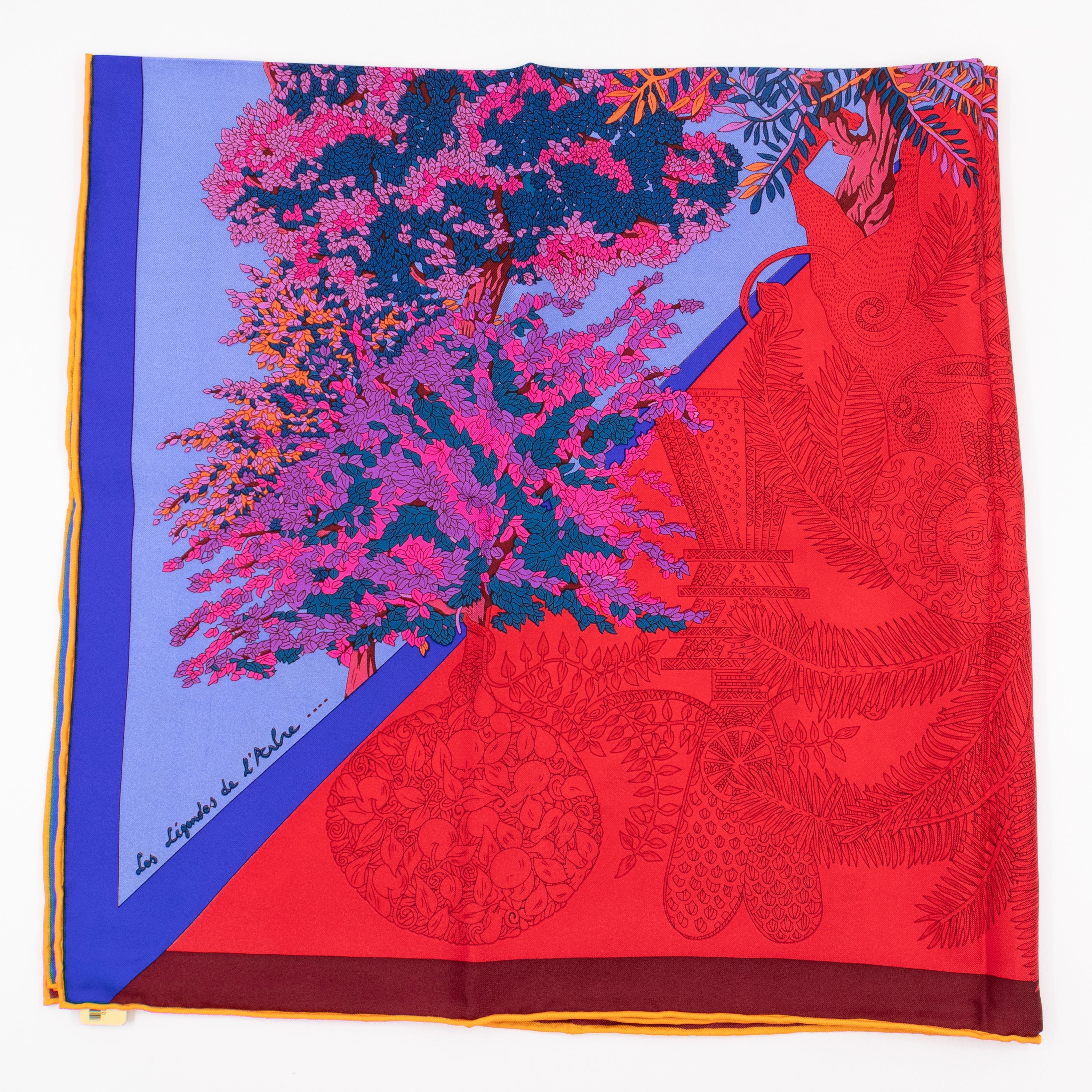 Silk Scarf 90 Les Legendes de l'Arbre Coloriage