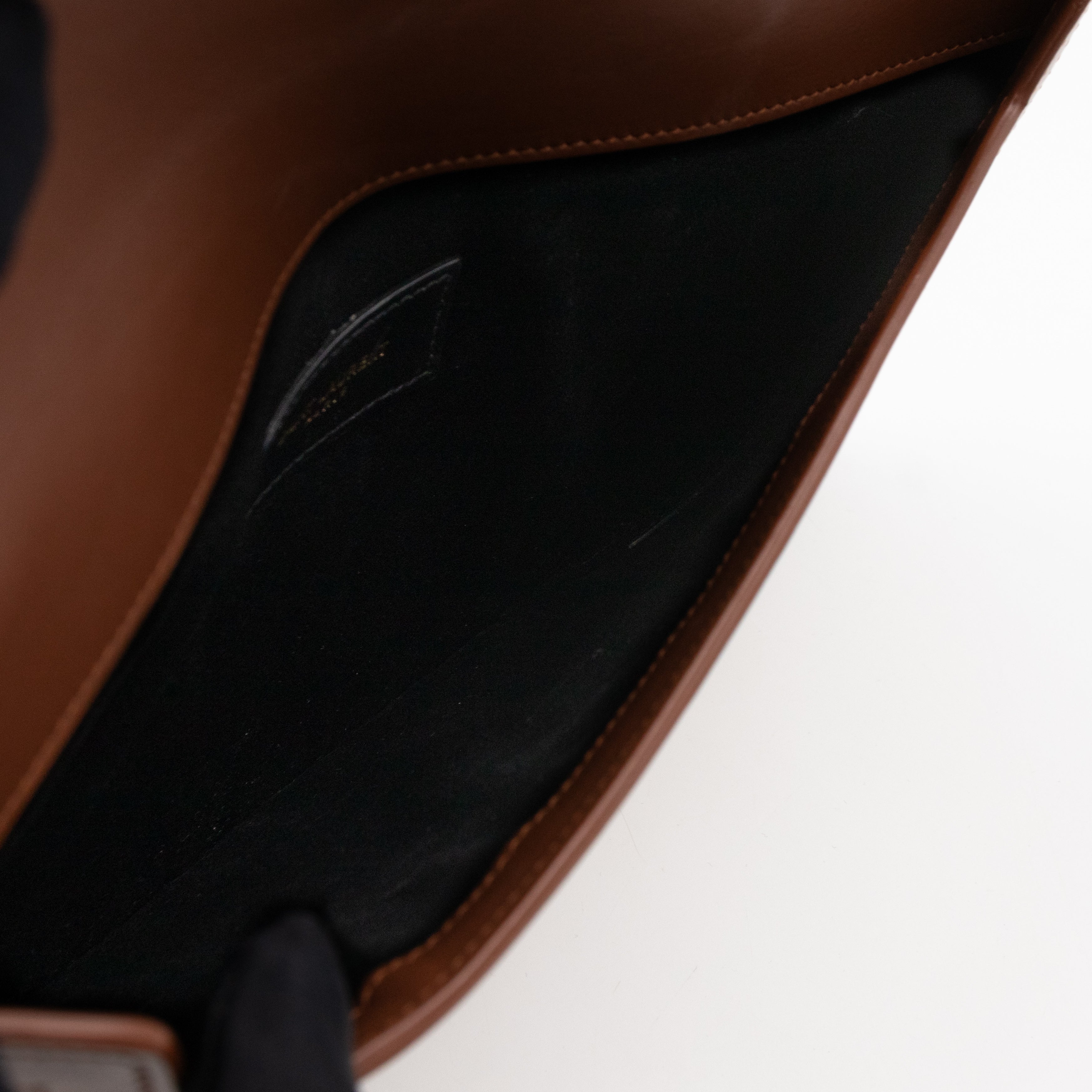 Uptown Pouch Beige Canvas Brown Leather Gold