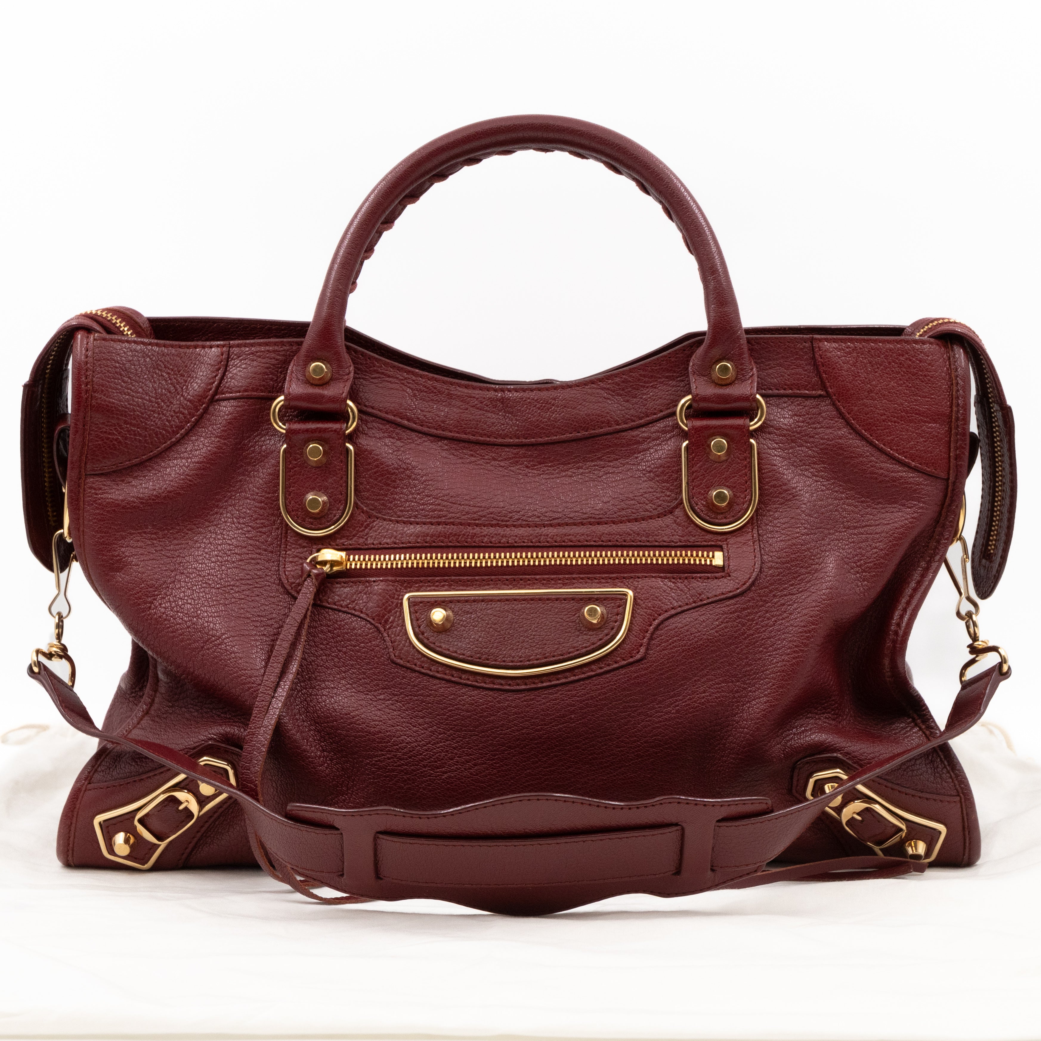 Classic City Metallic Edge Burgundy Leather