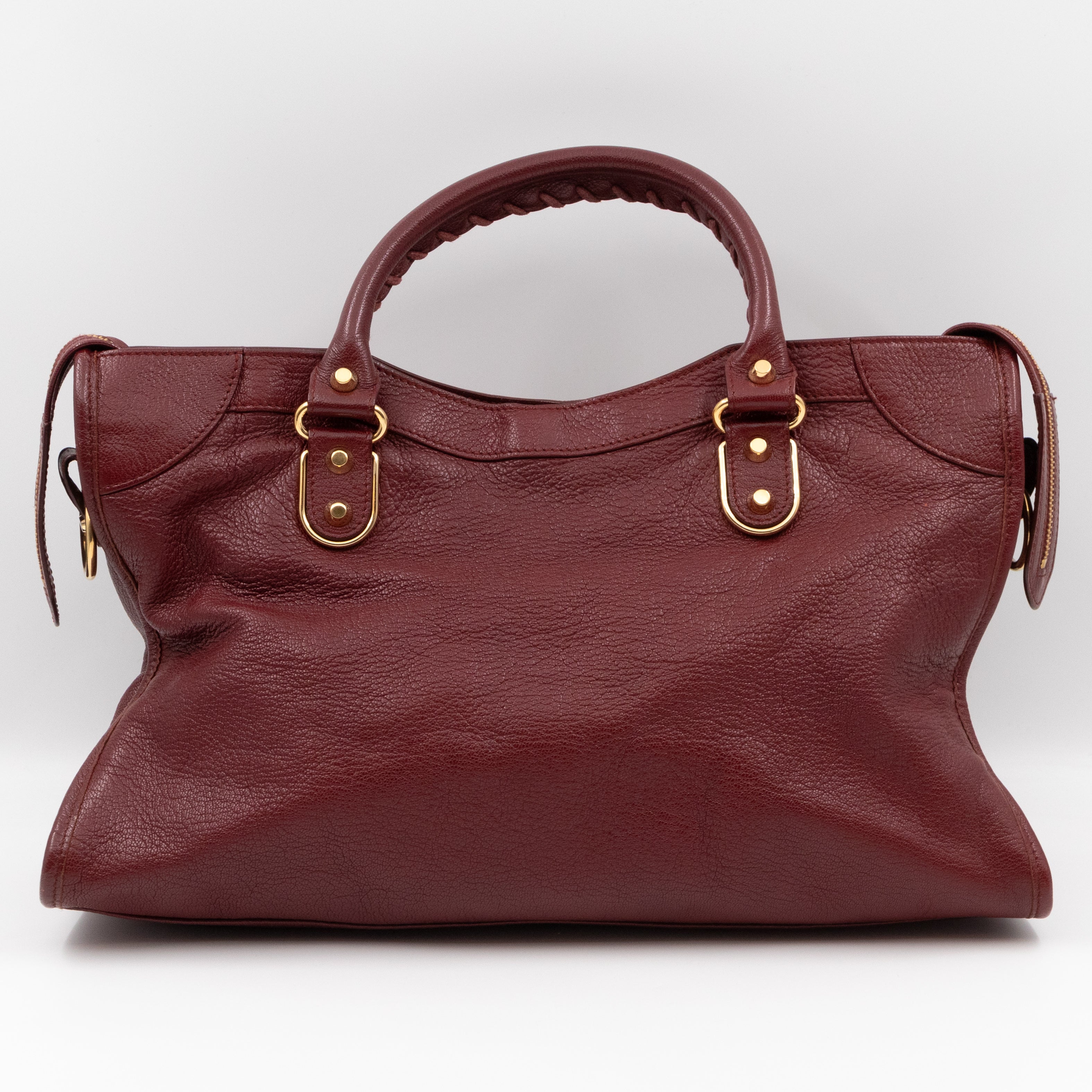Classic City Metallic Edge Burgundy Leather