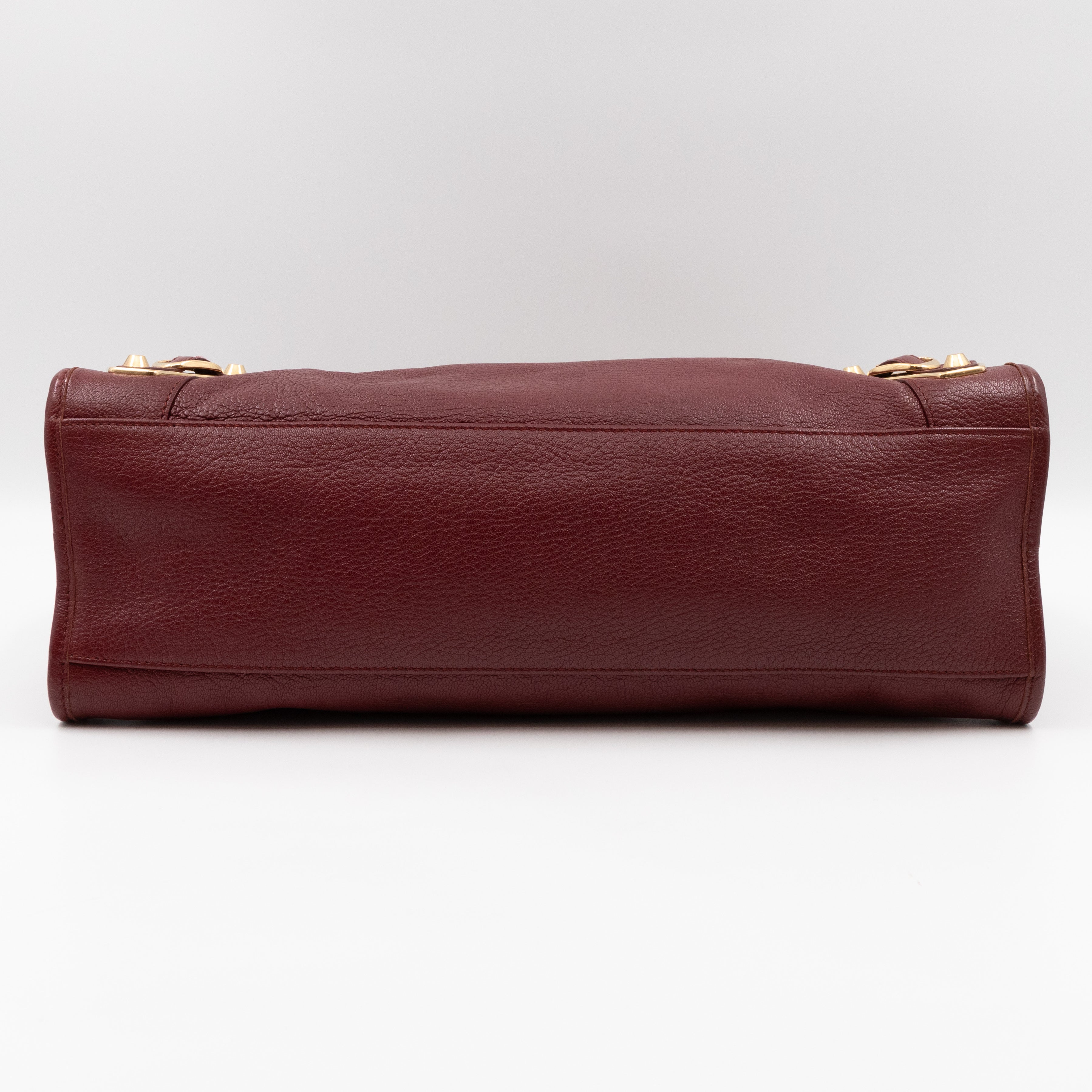 Classic City Metallic Edge Burgundy Leather