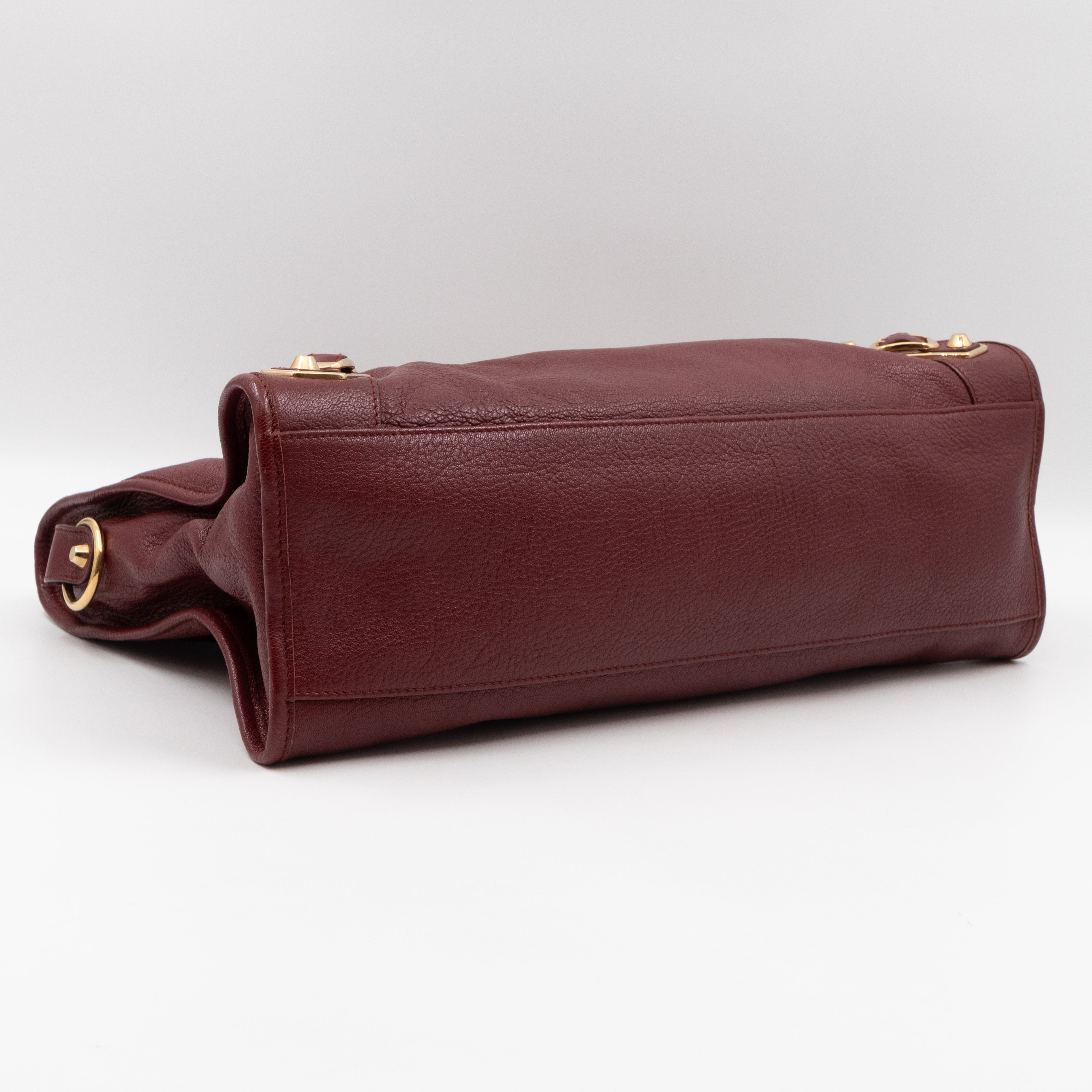 Classic City Metallic Edge Burgundy Leather