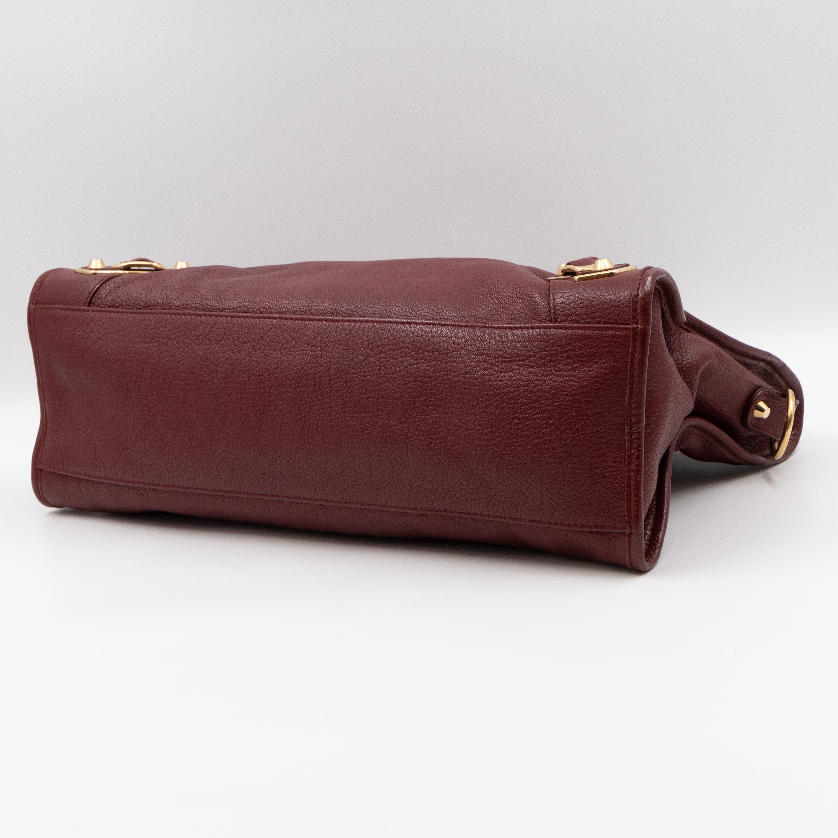 Classic City Metallic Edge Burgundy Leather