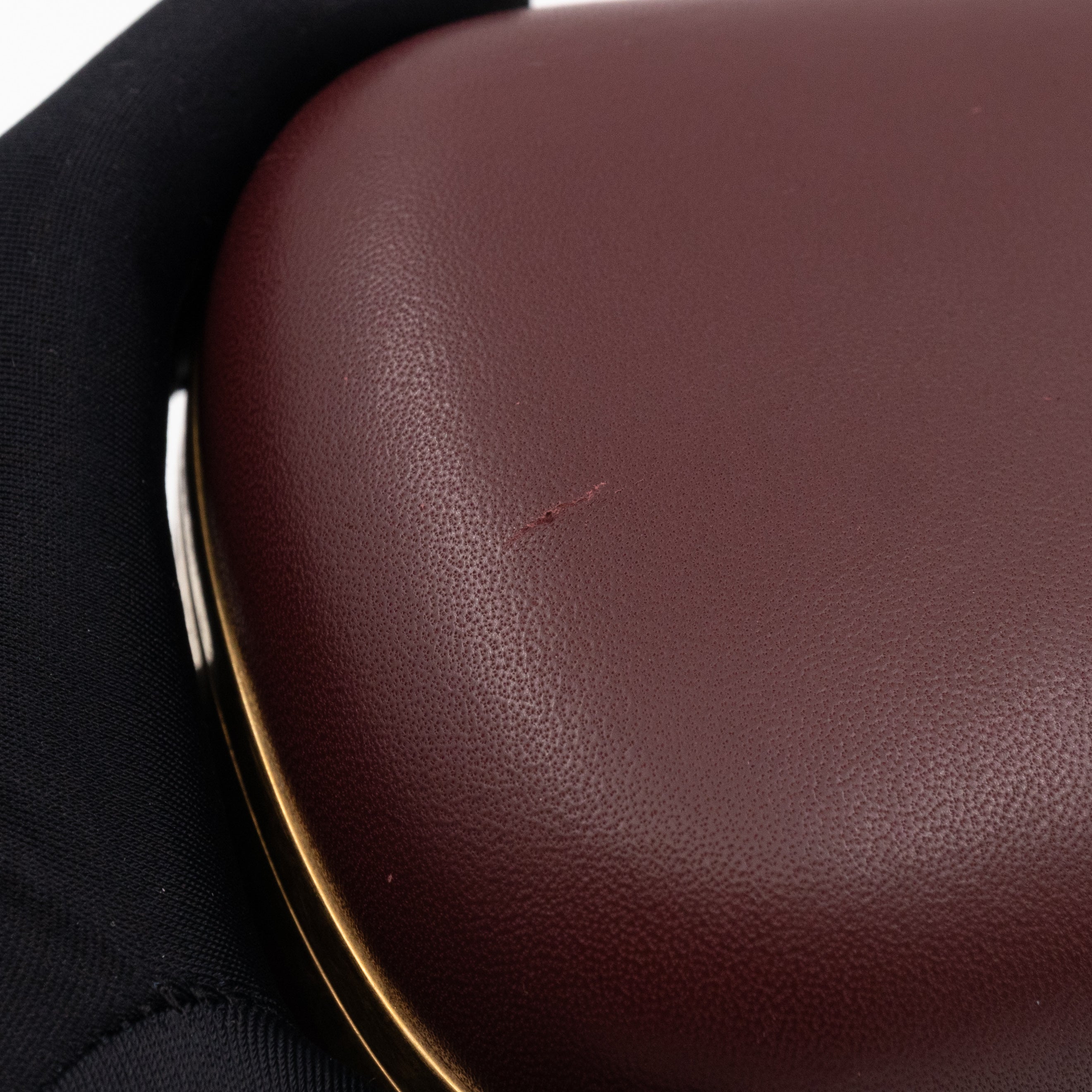 Skull Box Clutch Burgundy Leather Gold