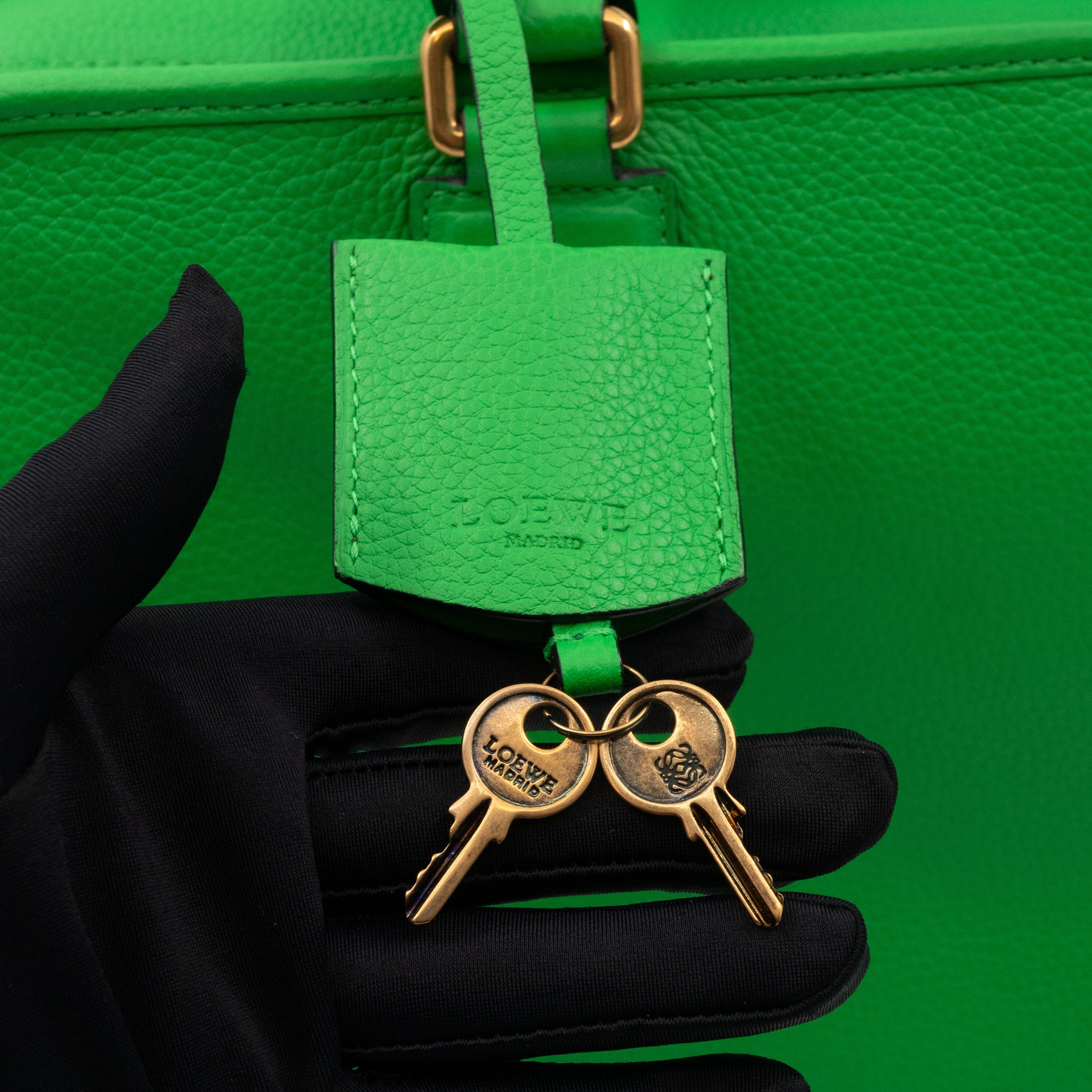 Acid Amazona 36 Handbag Green Leather