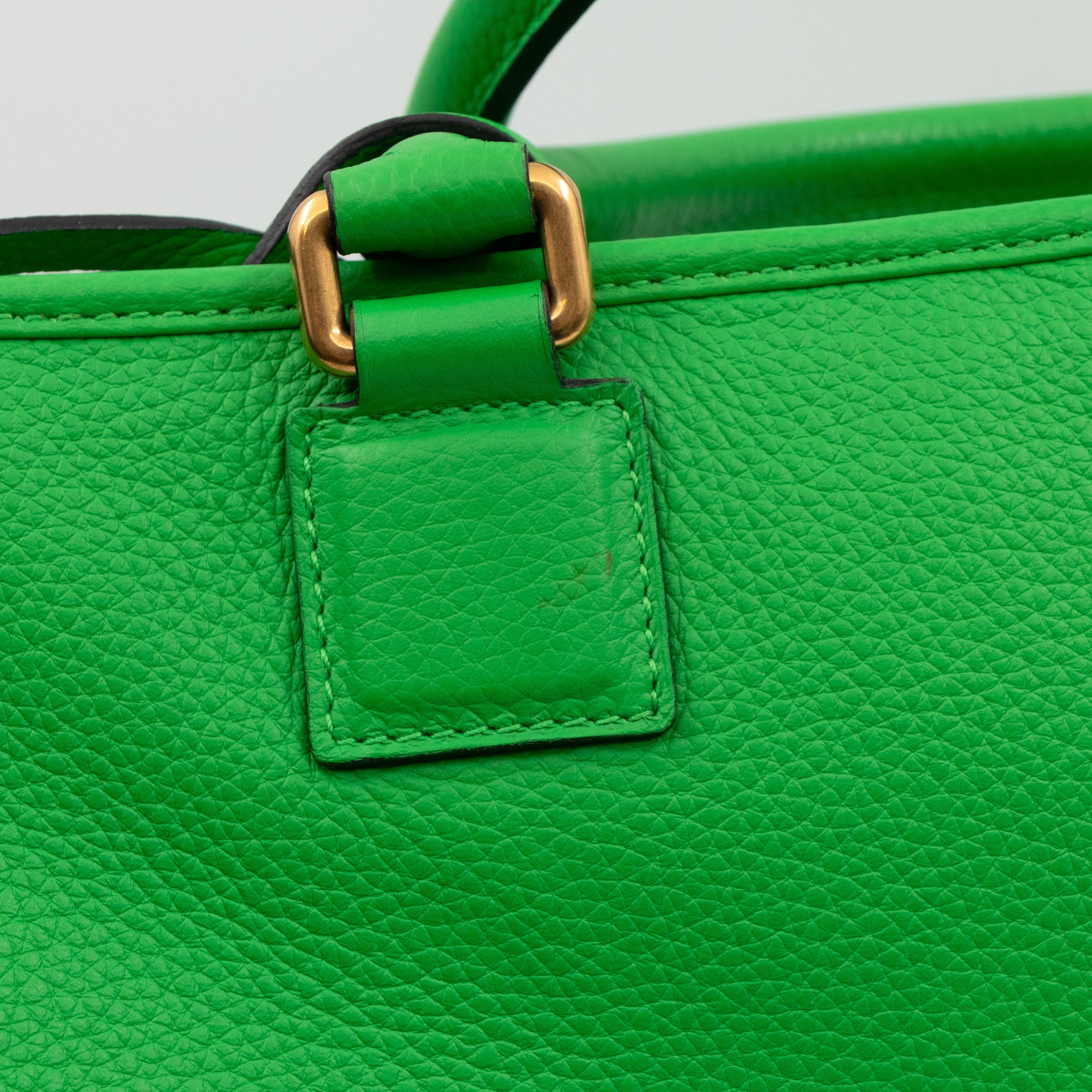 Acid Amazona 36 Handbag Green Leather