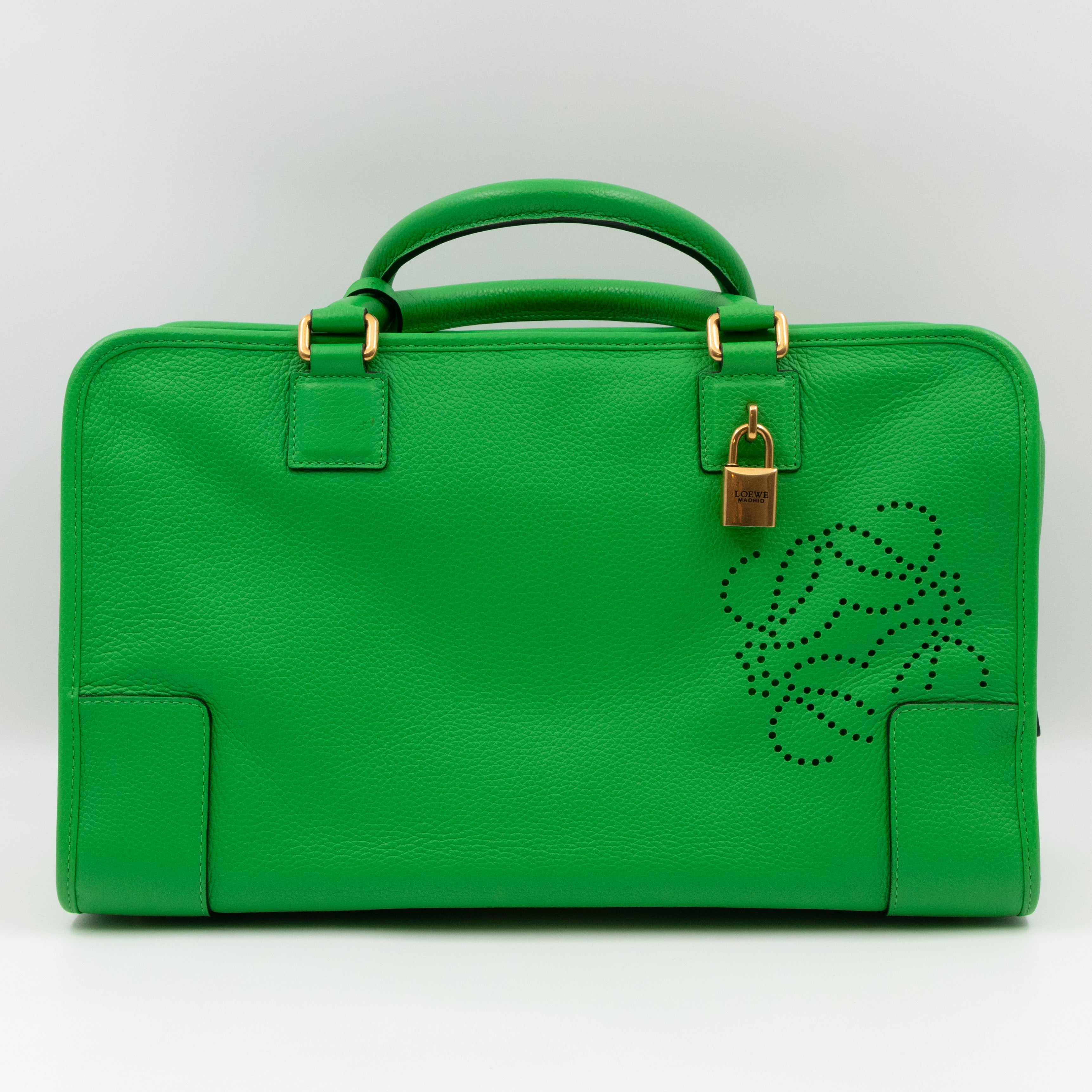 Acid Amazona 36 Handbag Green Leather