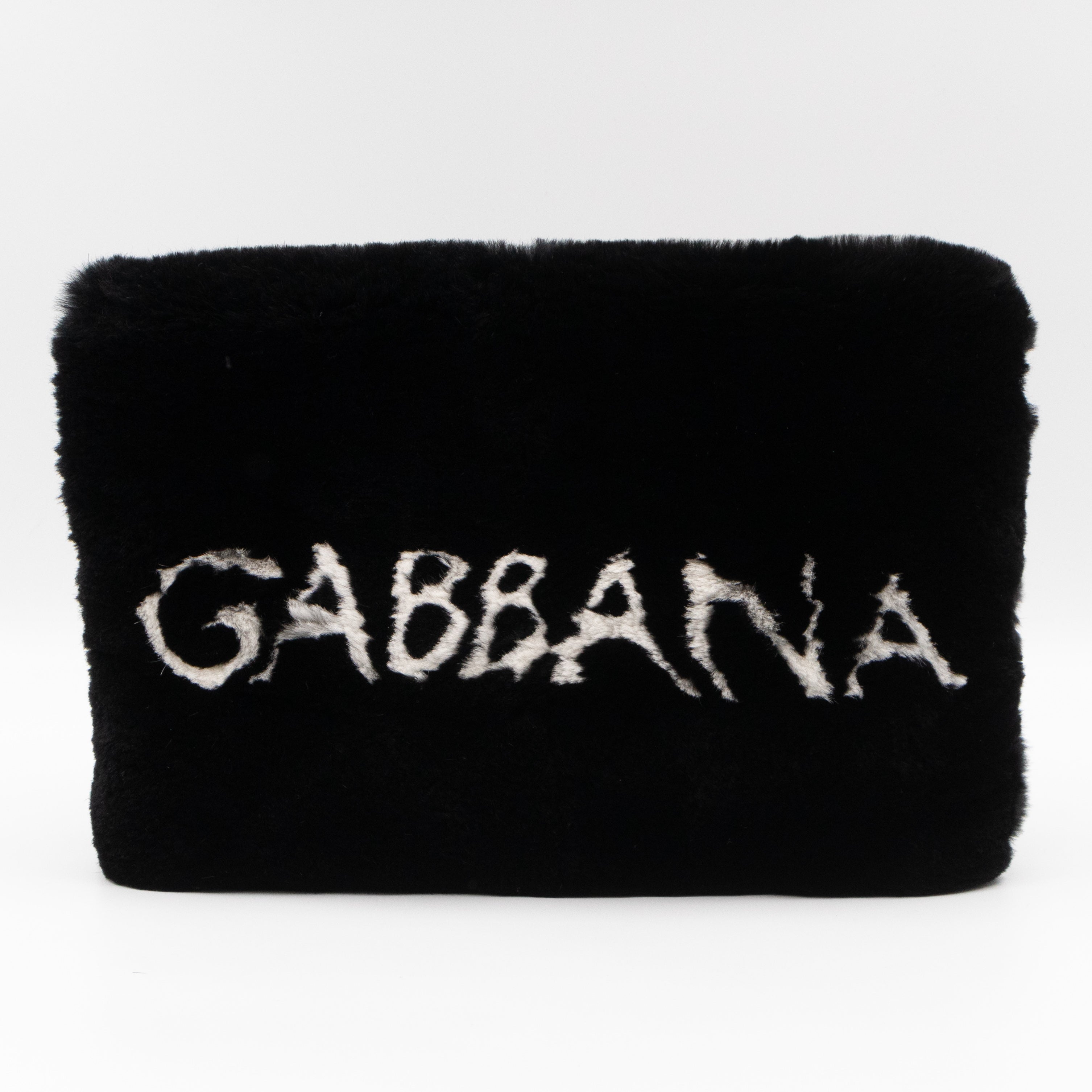 Cleo Clutch Black White Faux Fur