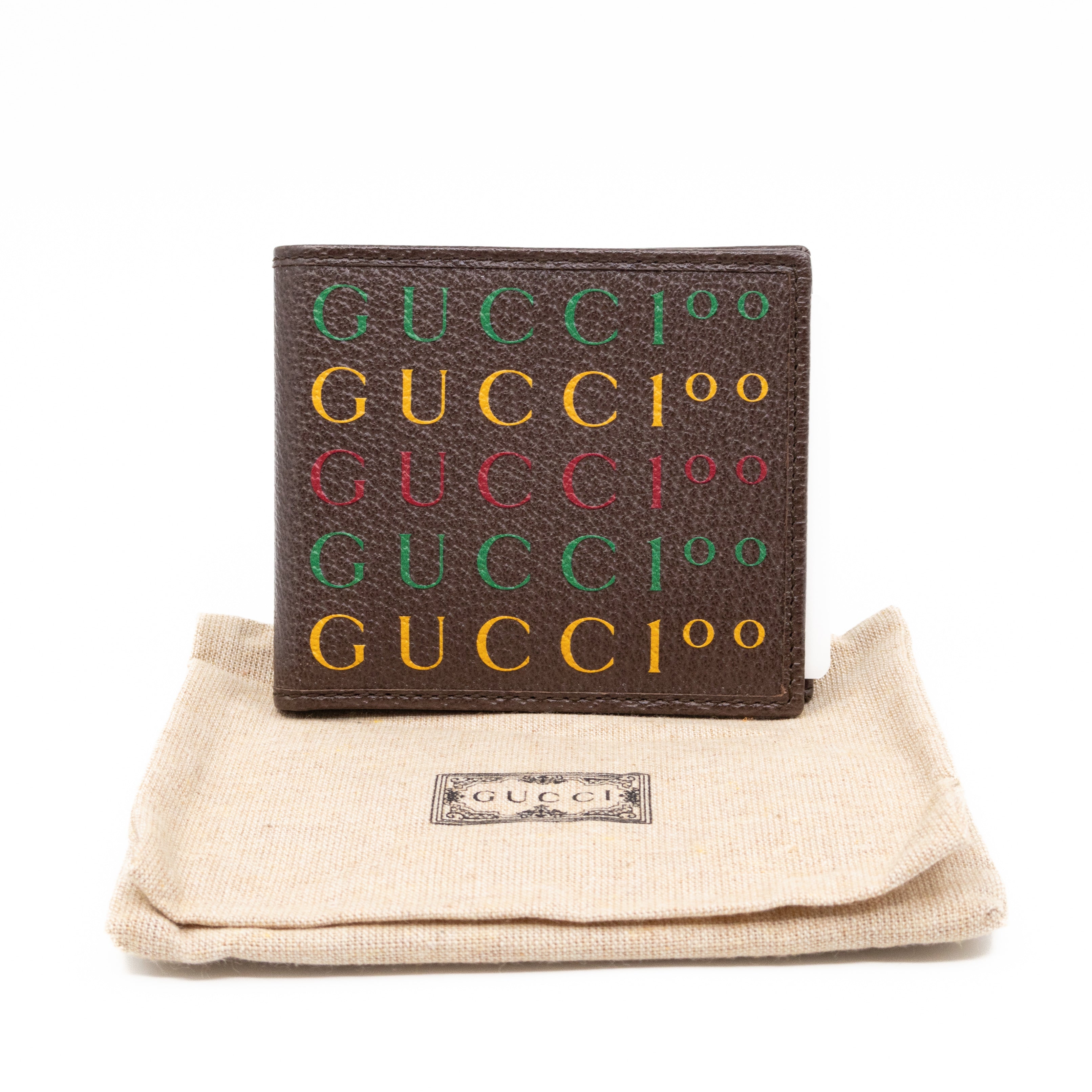 Gucci 100 Bi-Fold Wallet Brown Leather