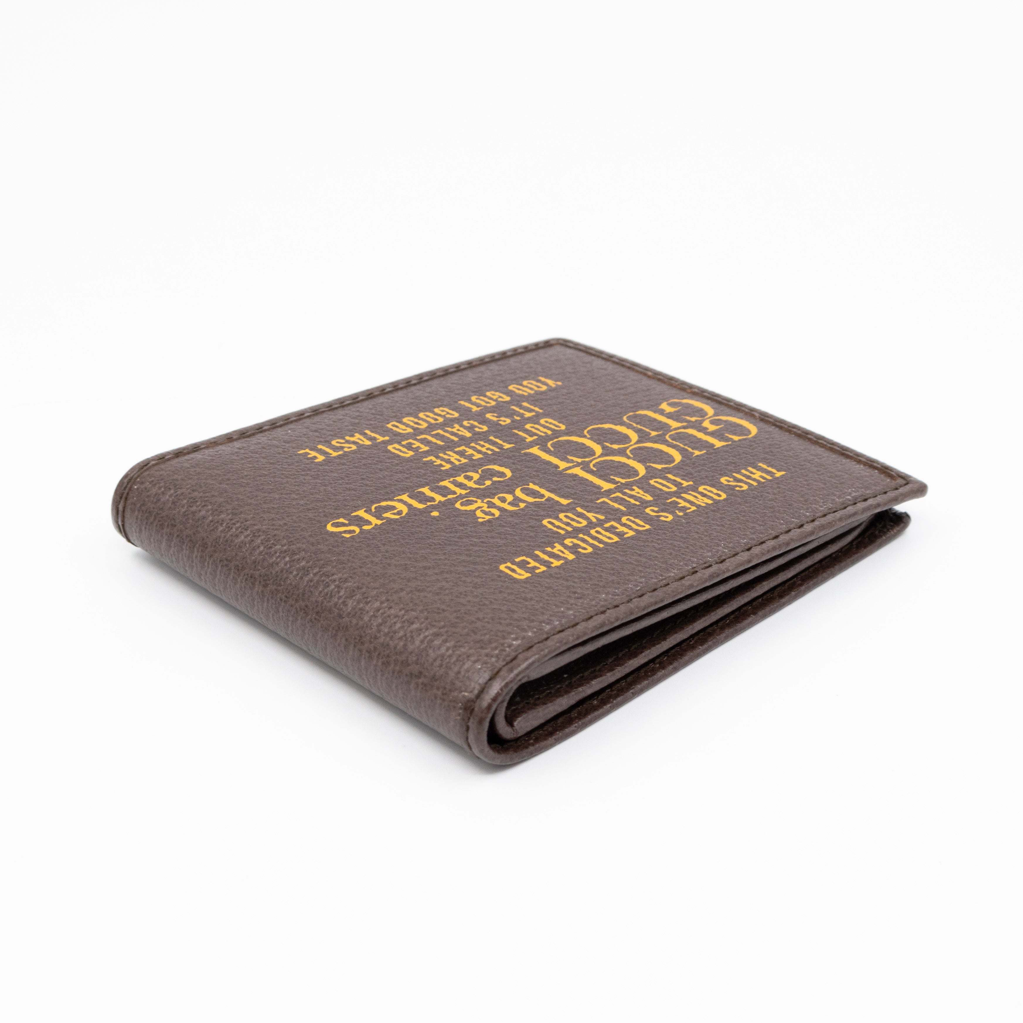 Gucci 100 Bi-Fold Wallet Brown Leather