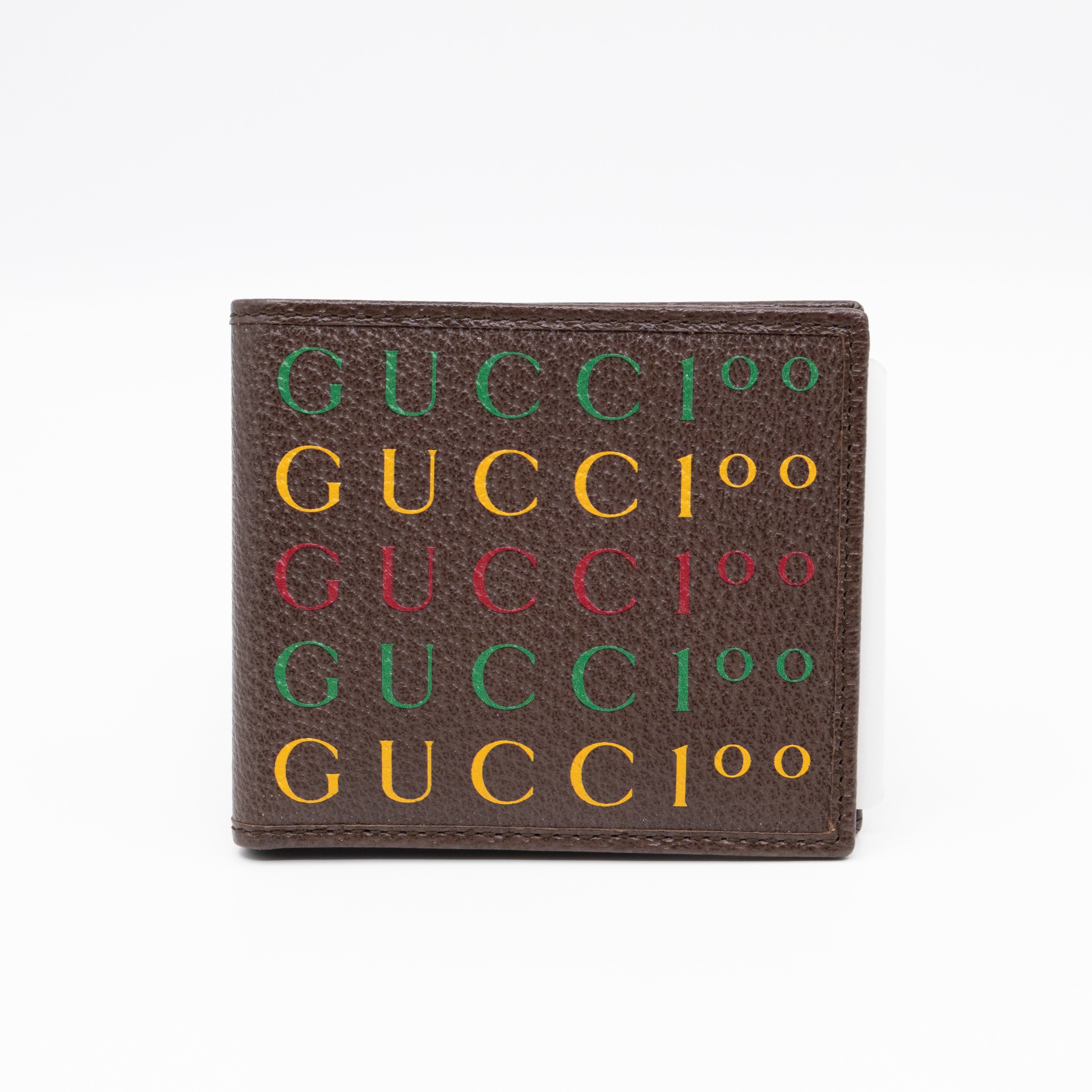 Gucci 100 Bi-Fold Wallet Brown Leather
