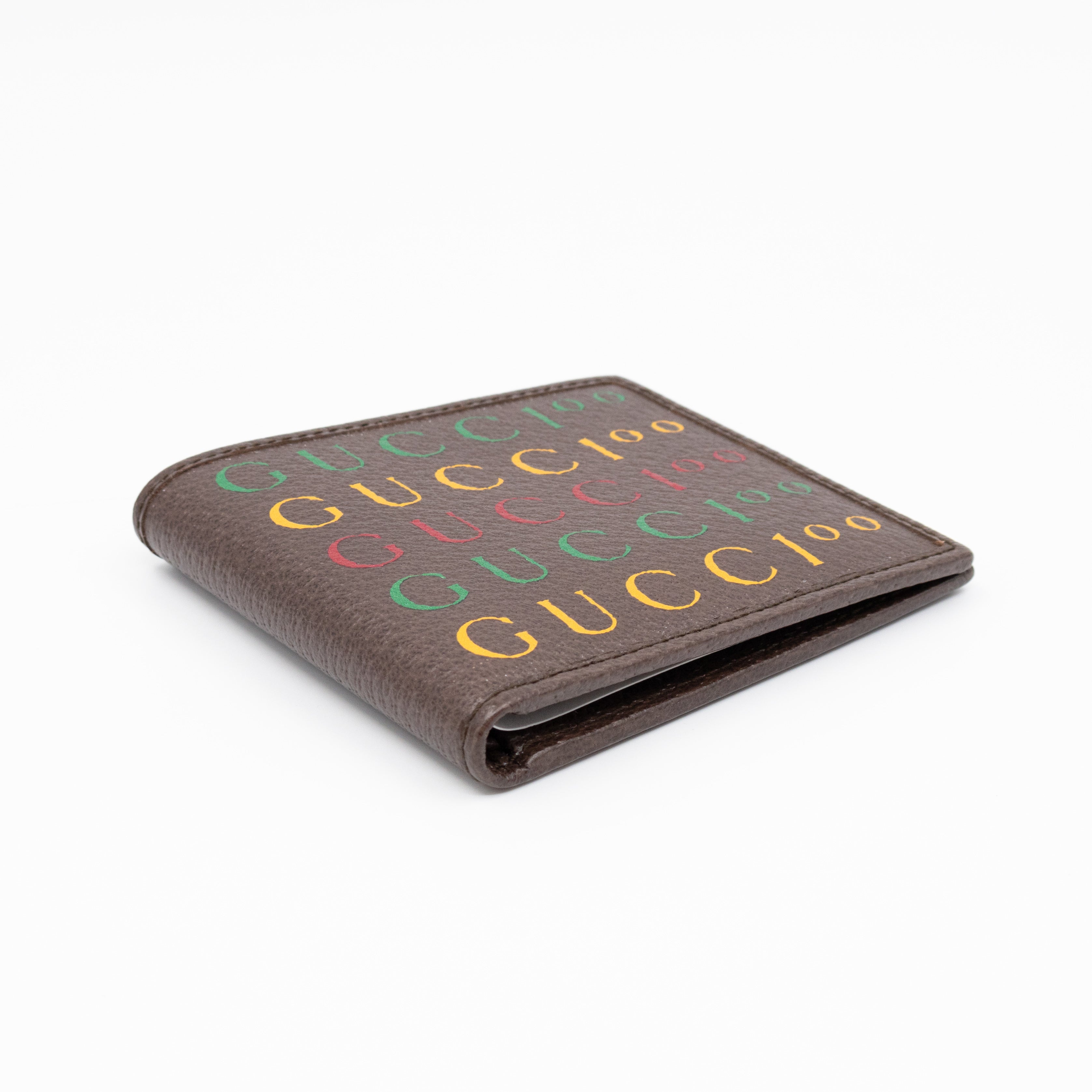 Gucci 100 Bi-Fold Wallet Brown Leather